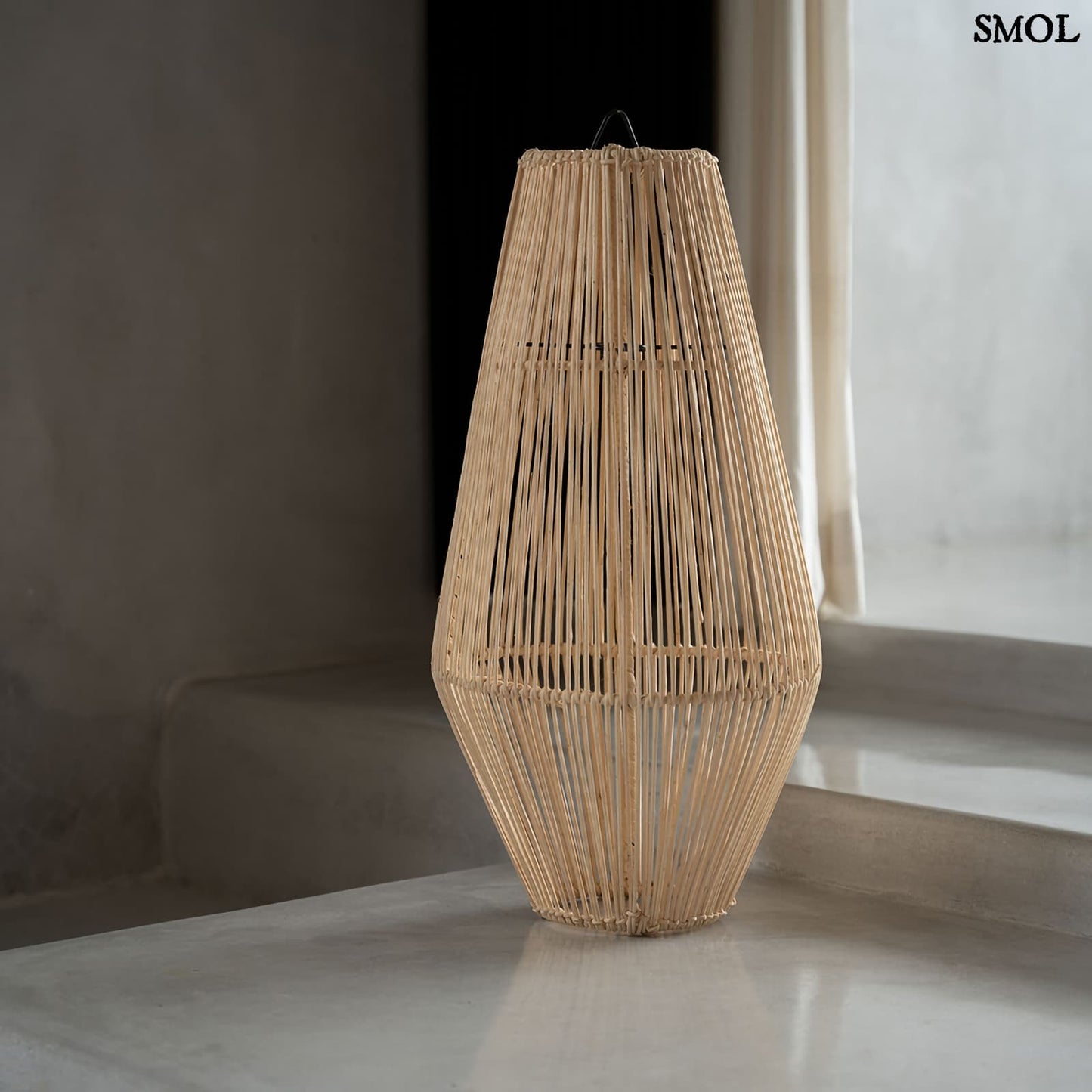 AFRODISIAC - rattan lámpaernyő - natúr, 60 cm - smol.hu - állólámpaként közelről
