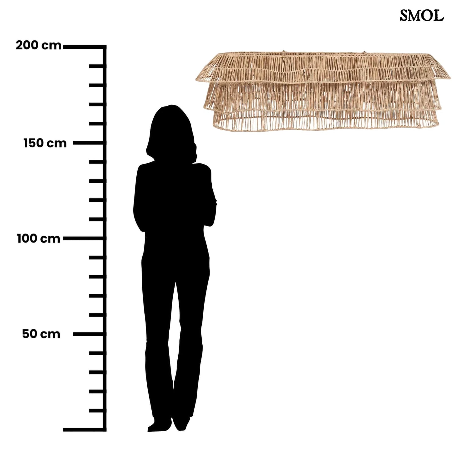 BINGHI, natúr, nagyméretű függőlámpaernyő, 135 cm - smol.hu - méretarányosan
