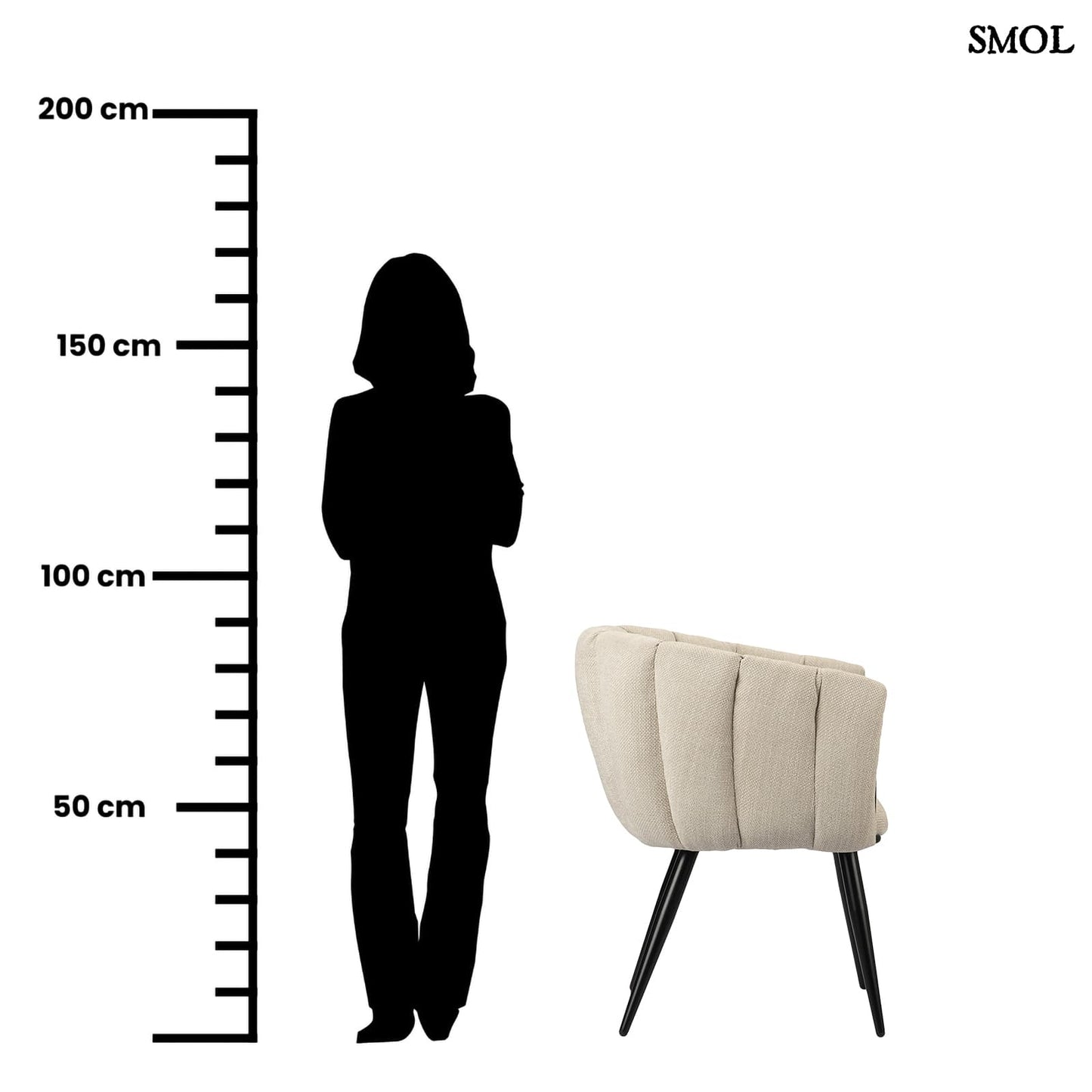 BREEZE BEIGE, 2 db kárpitozott étkezőszék - smol.hu - méretarányosan