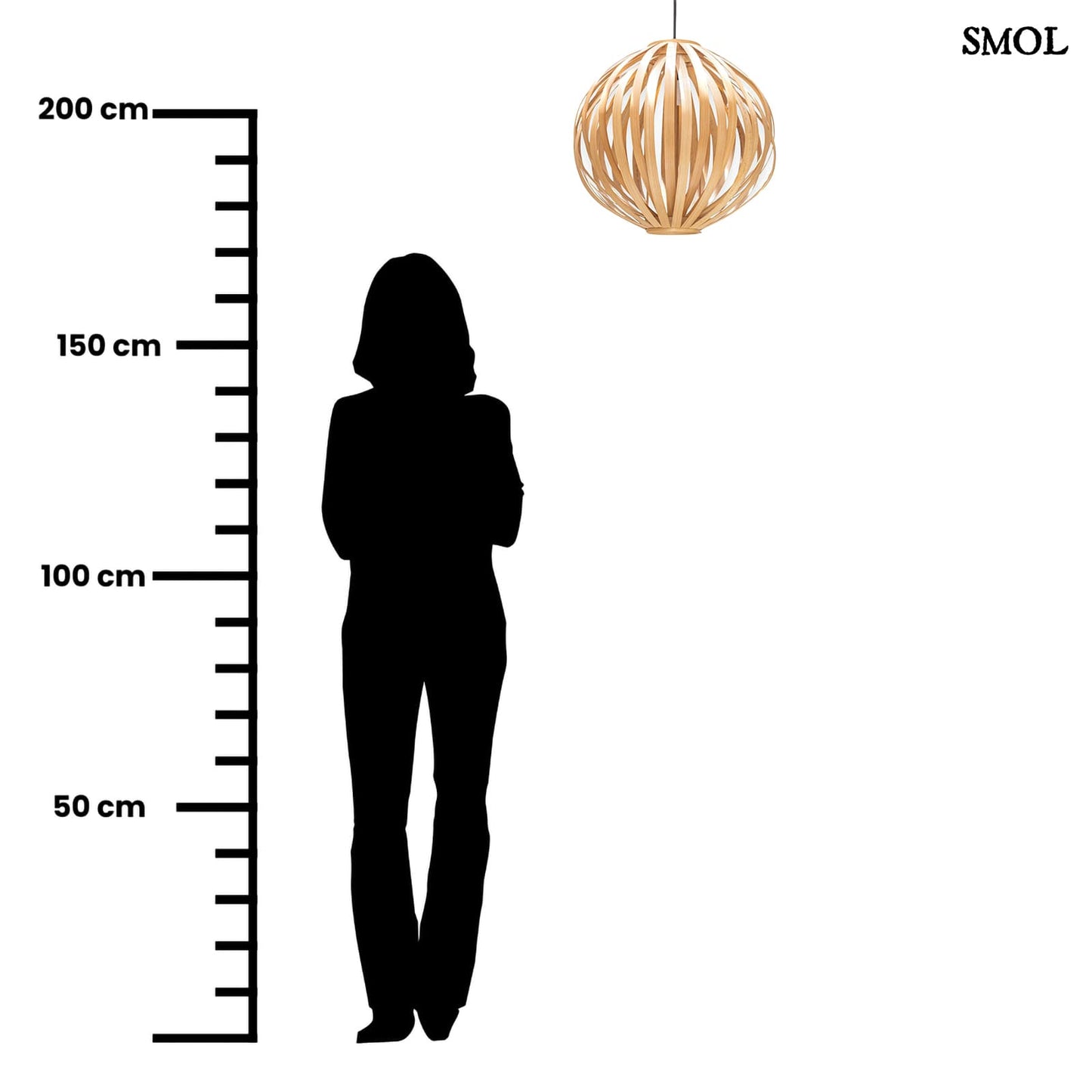 Bambusz Függőlámpaernyő, 41 cm | UBUD - smol.hu - méretarányosan