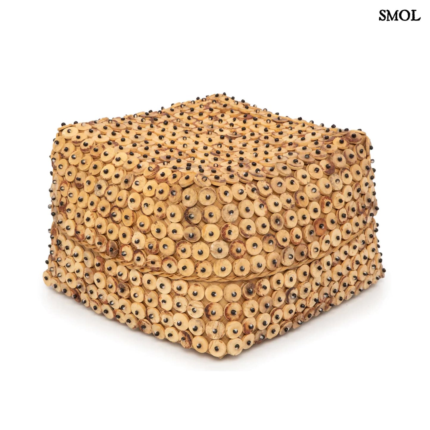 COCONUT SHELL, natúr, kókuszhéj, fedeles tároló , 28 cm - smol.hu - elfordítva