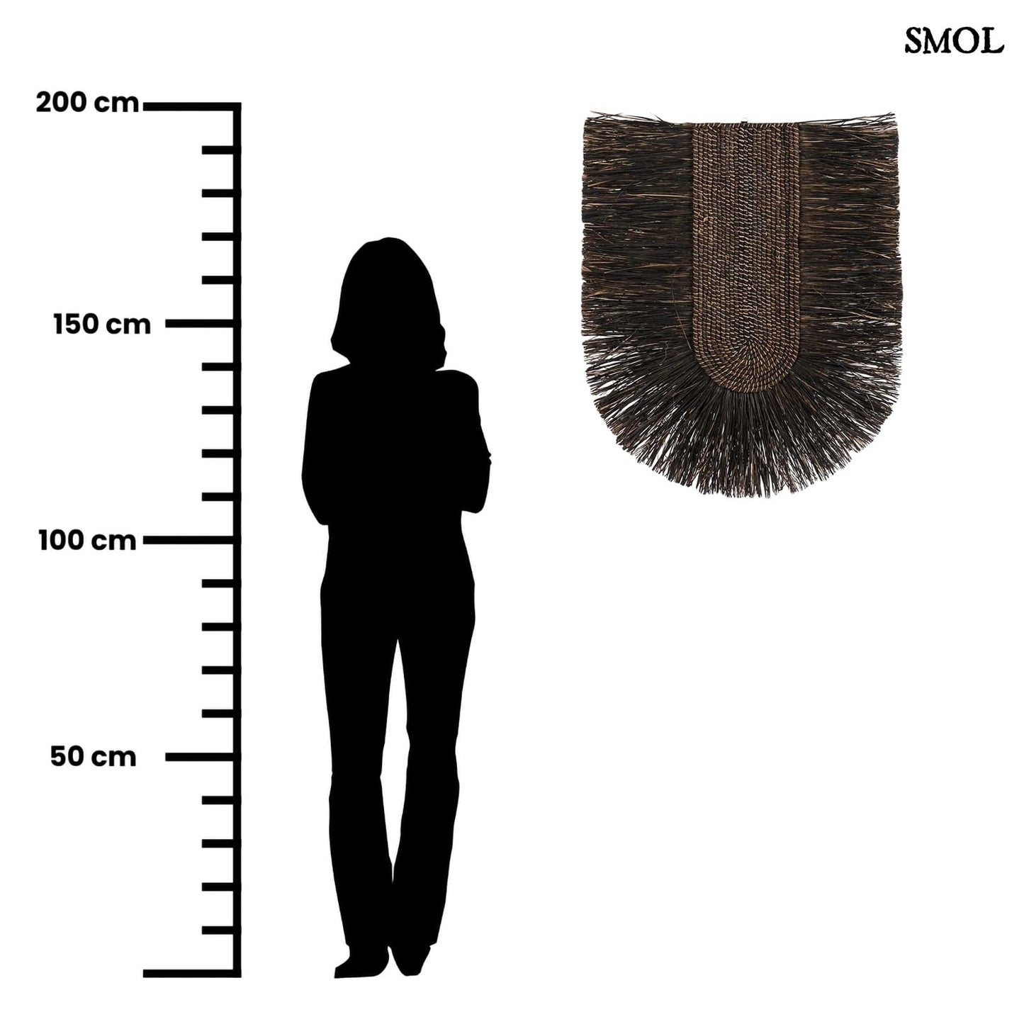 DADA, nagyméretű, fekete fali dekoráció, 87 cm - smol.hu - méretarányosan