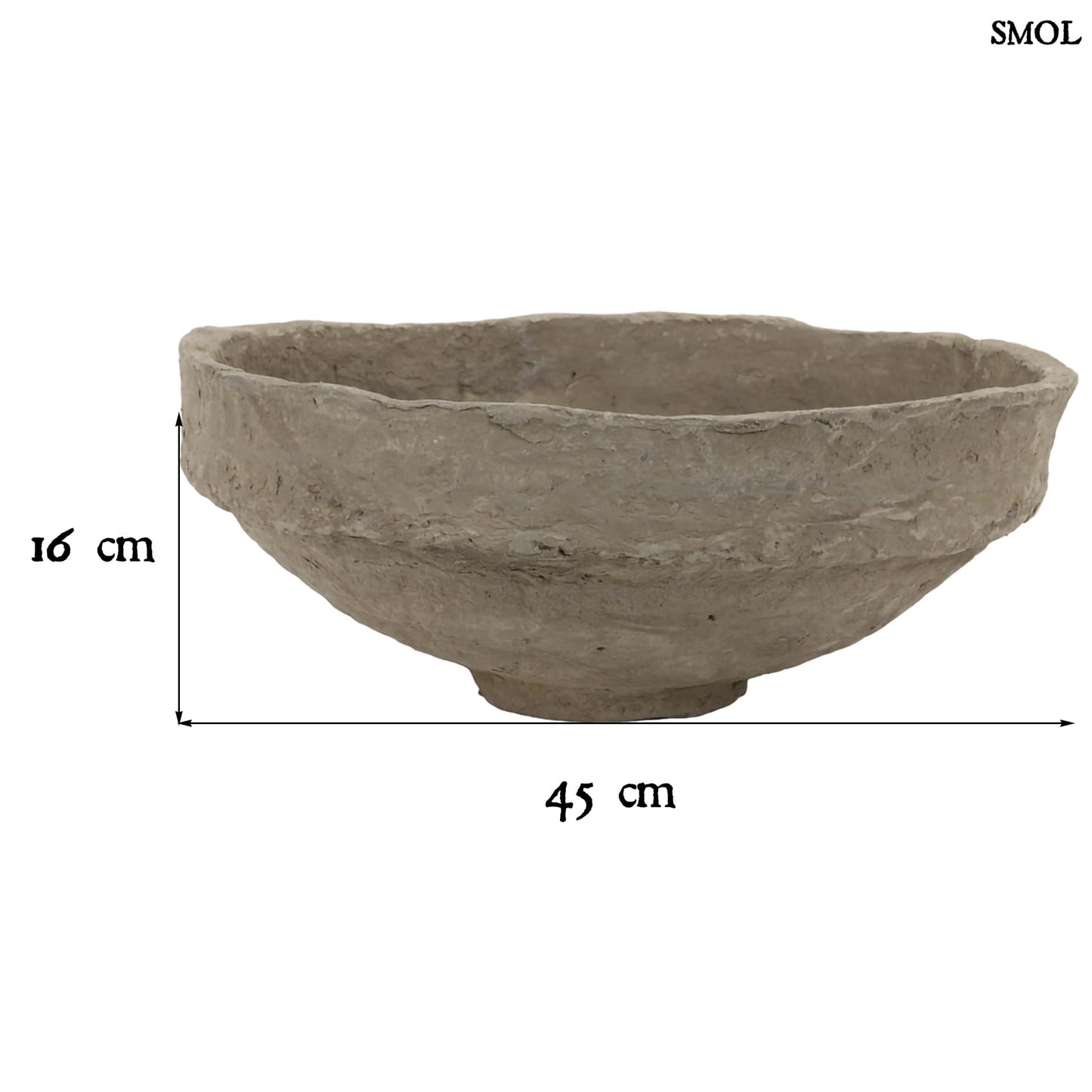 Dísztál - nagyméretű, papírmasé, 45 cm | TABUL - smol.hu - méretekkel