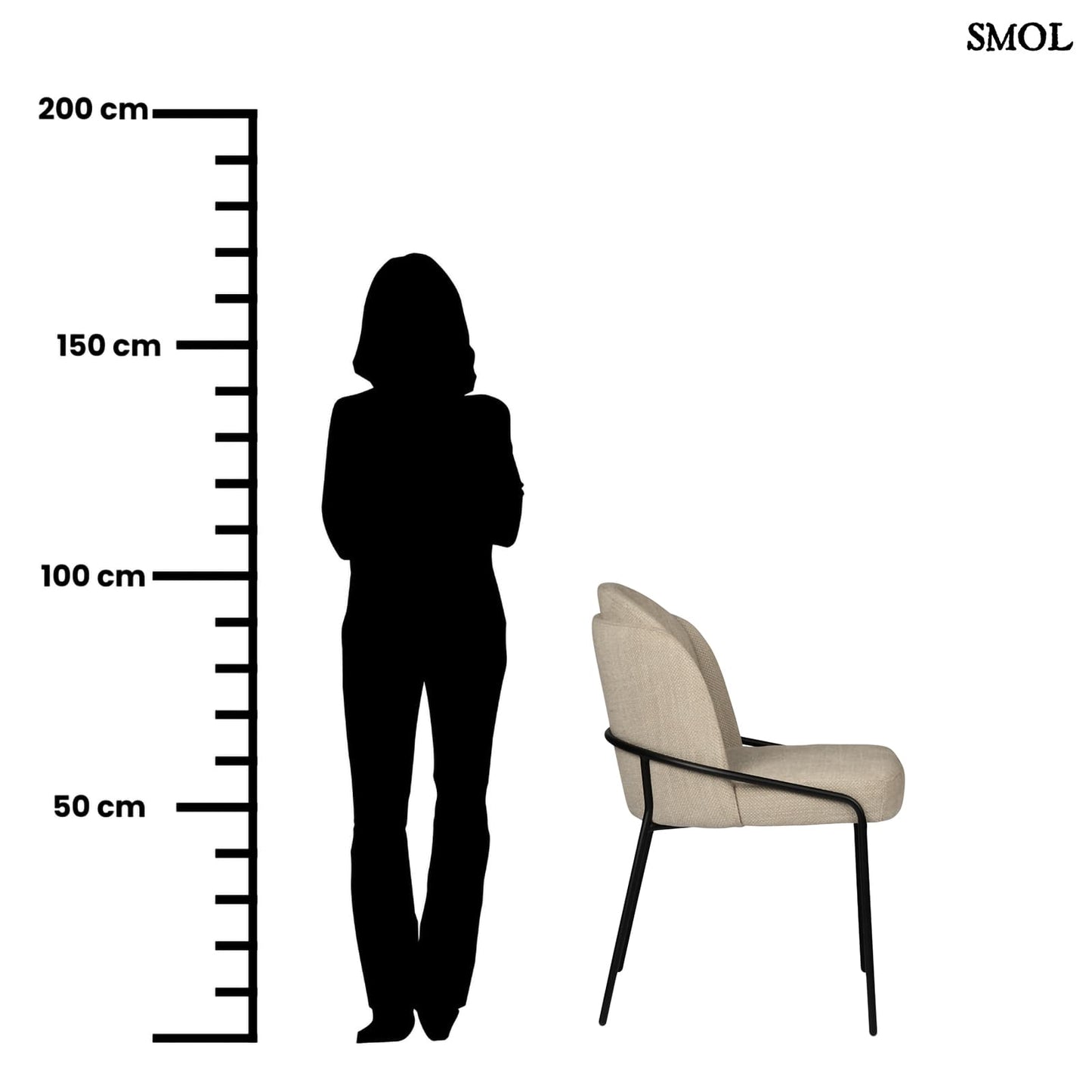 FJORD BEIGE, 2 db kárpitozott étkezőszék - smol.hu - méretarányosan