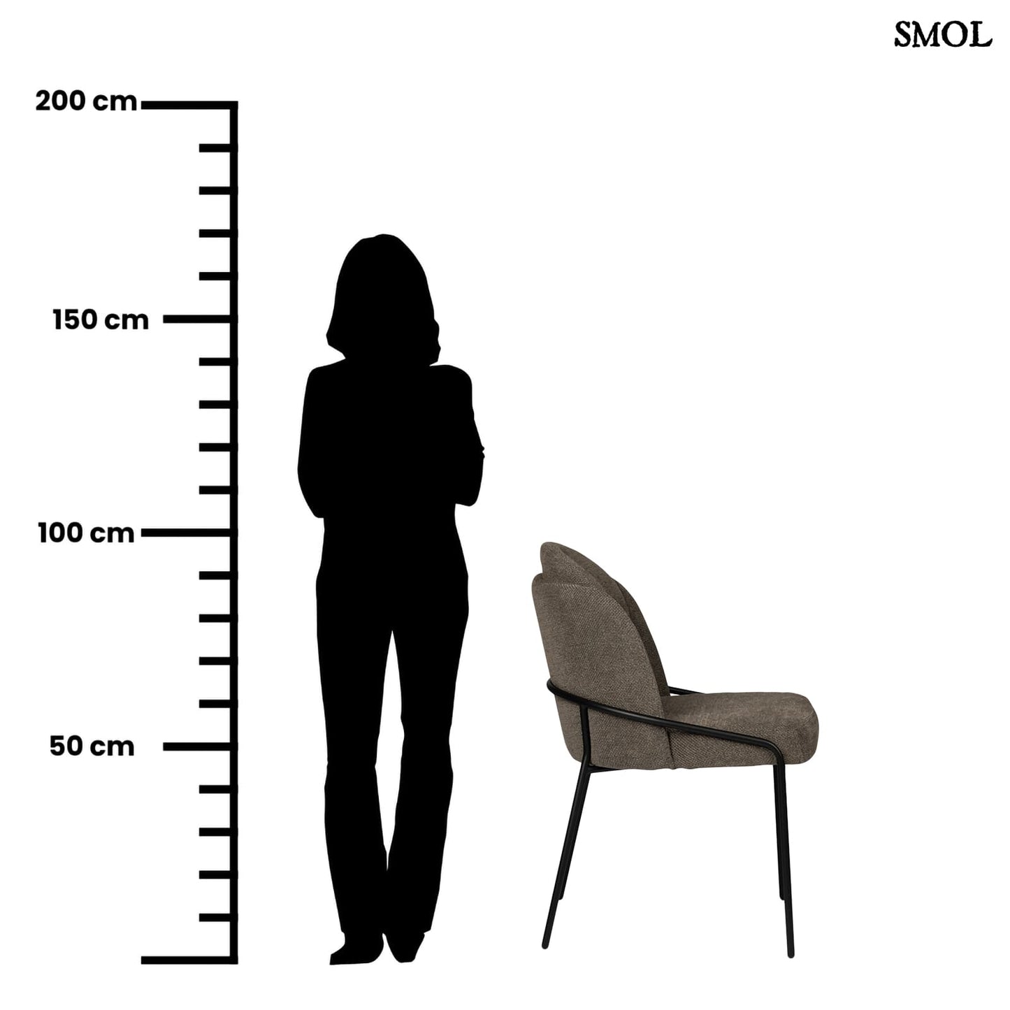 FJORD TAUPE, 2 db kárpitozott étkezőszék - smol.hu - méretarányosan