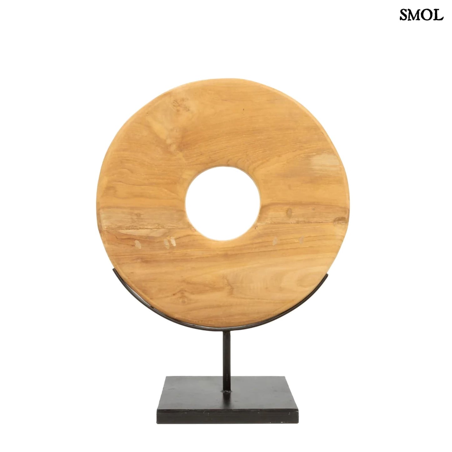 Fakorong Asztali Dekoráció, 50 cm | TEAK DISC | SMOL - fehér háttérrel
