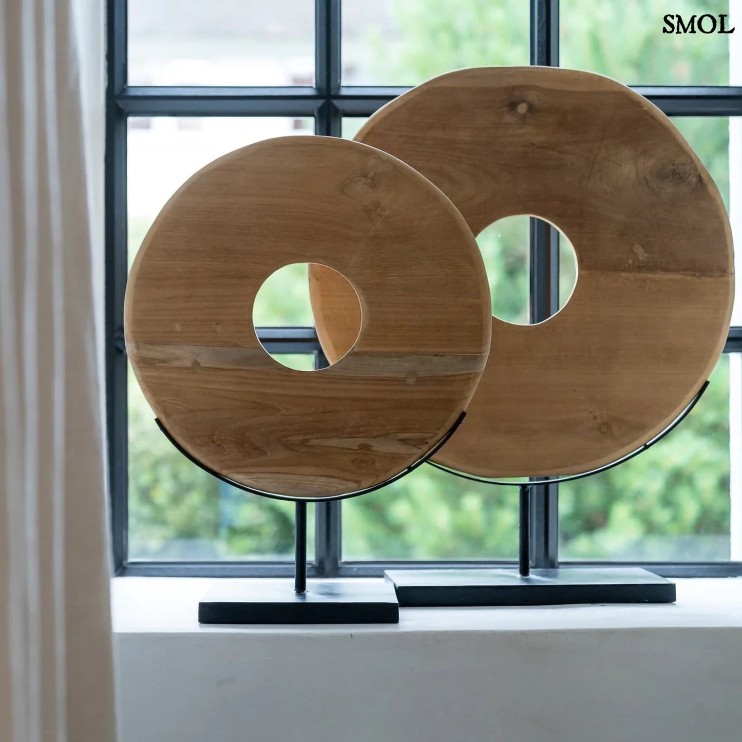 Fakorong Asztali Dekoráció, 50 cm | TEAK DISC | SMOL - ablakpárkányban, 2 méretben