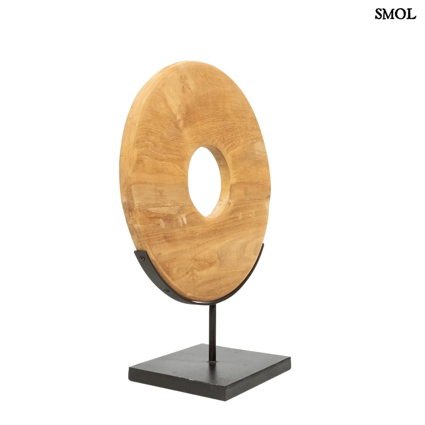 Fakorong Asztali Dekoráció, 50 cm | TEAK DISC | SMOL - ferdén,oldalról