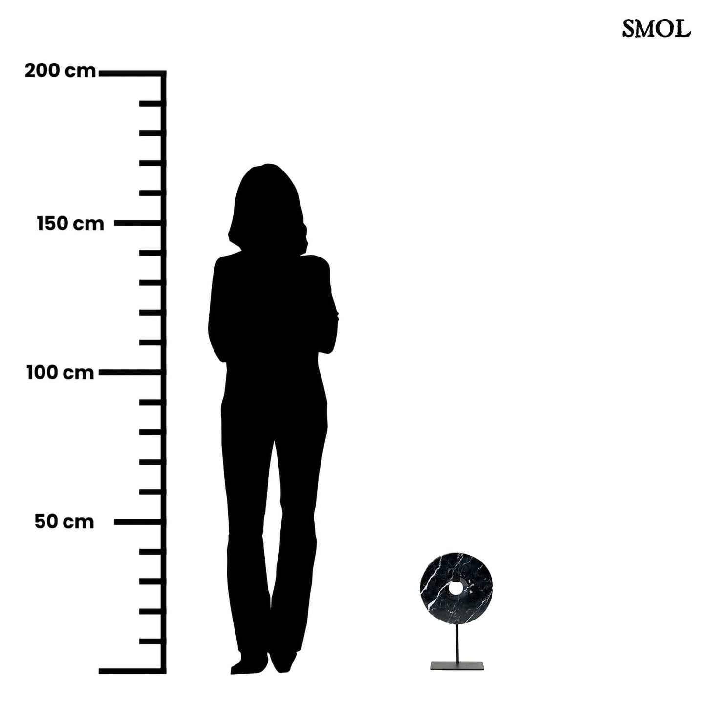 Fekete Márvány Dekoráció Állványon – 40 cm | MARBLE DISC BLACK - smol.hu - méretarányosan