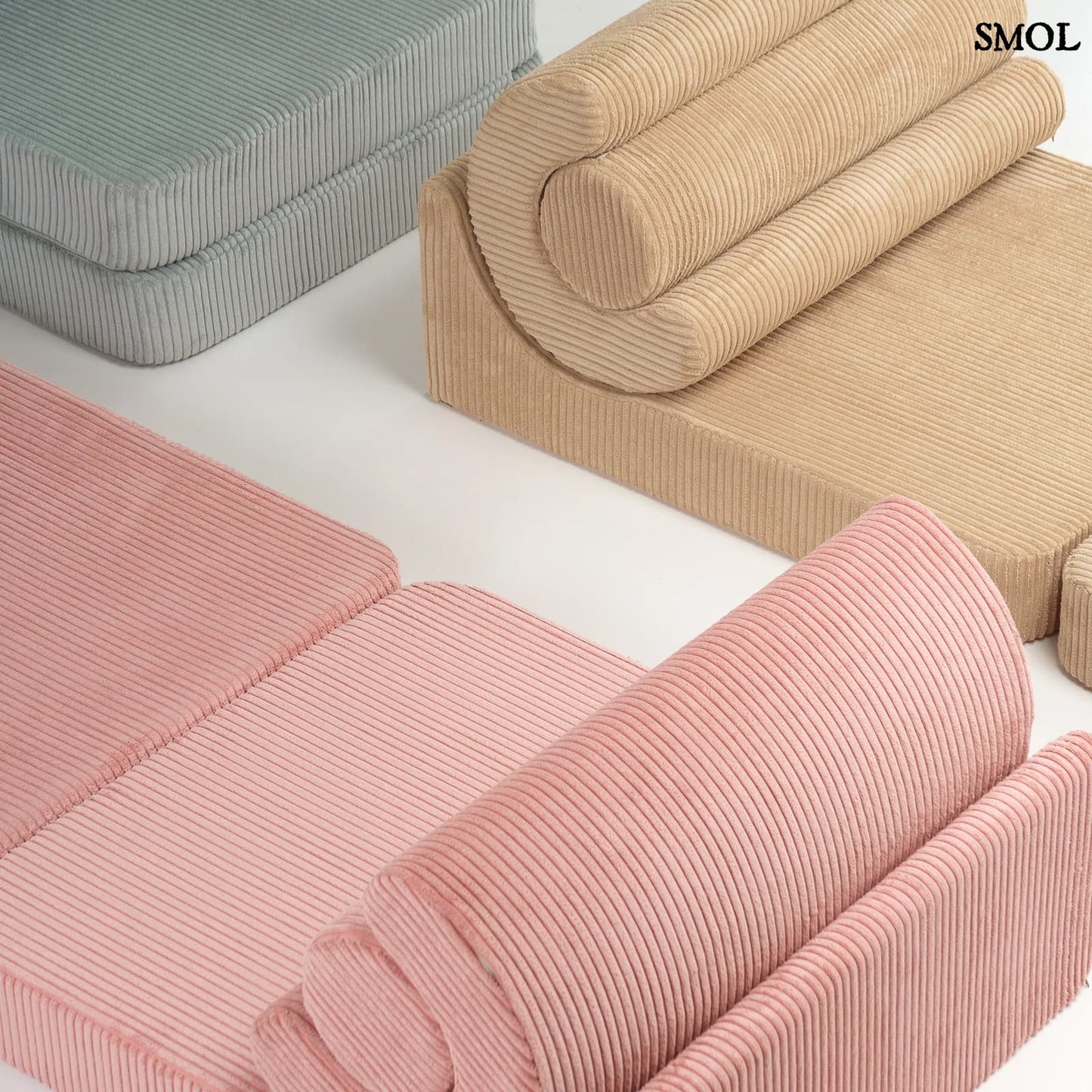 Gyerek ágyfotel, 3 részes | FLIPSTER PINK MOUSSE, ággyá alakítható gyerekfotel - smol.hu - három színben, fotelként