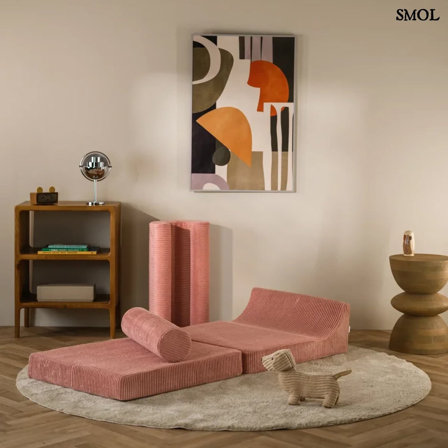 Gyerek ágyfotel, 3 részes | FLIPSTER PINK MOUSSE, ággyá alakítható gyerekfotel - smol.hu - elemeire szedve, gyerekszobában