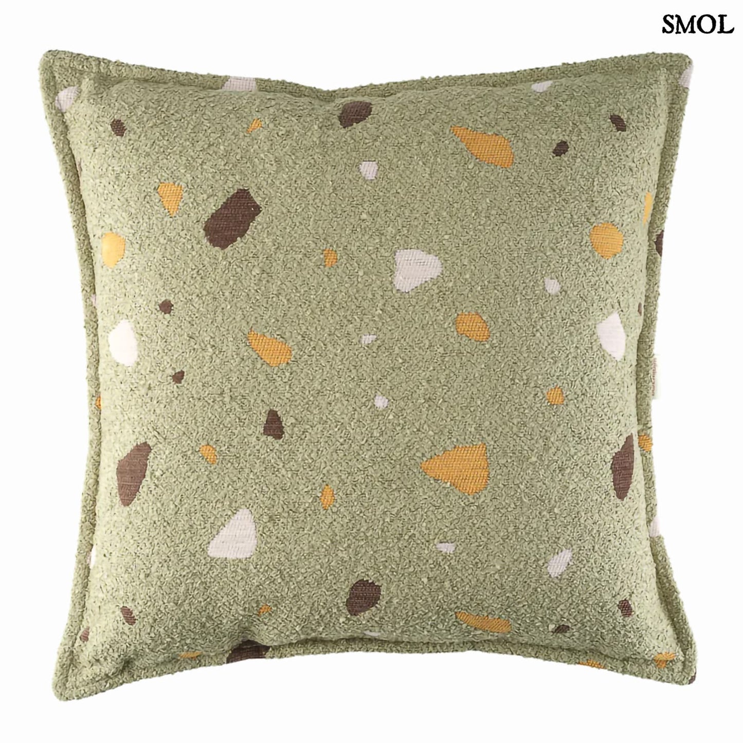 Gyerek díszpárna, 45x45| TERRAZZO MOSS - SMOL - fehér háttérrel