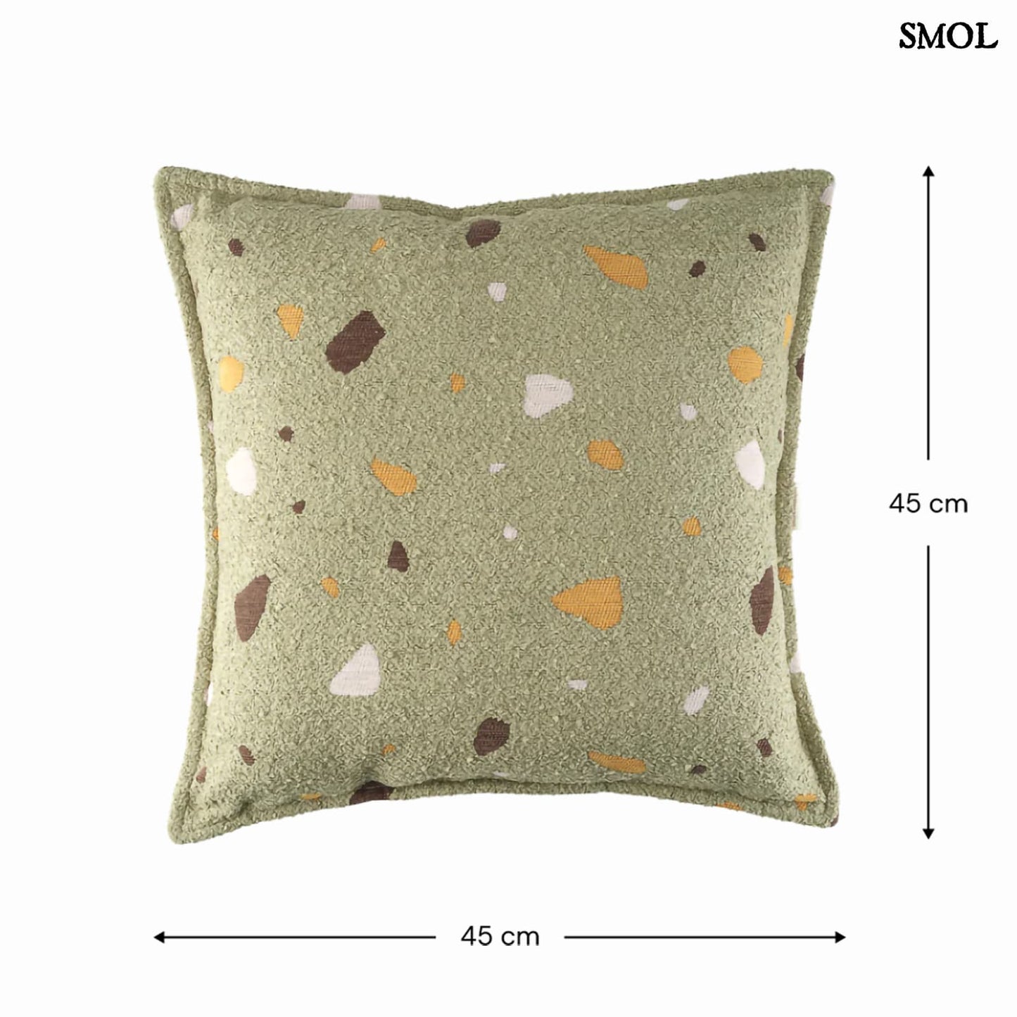 Gyerek díszpárna, 45x45| TERRAZZO MOSS - SMOL - méretekkel