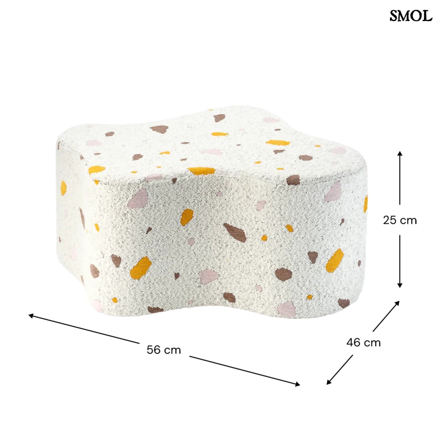 Gyerek felhő puff | TERRAZZO MARBLE | SMOL - méretekkel