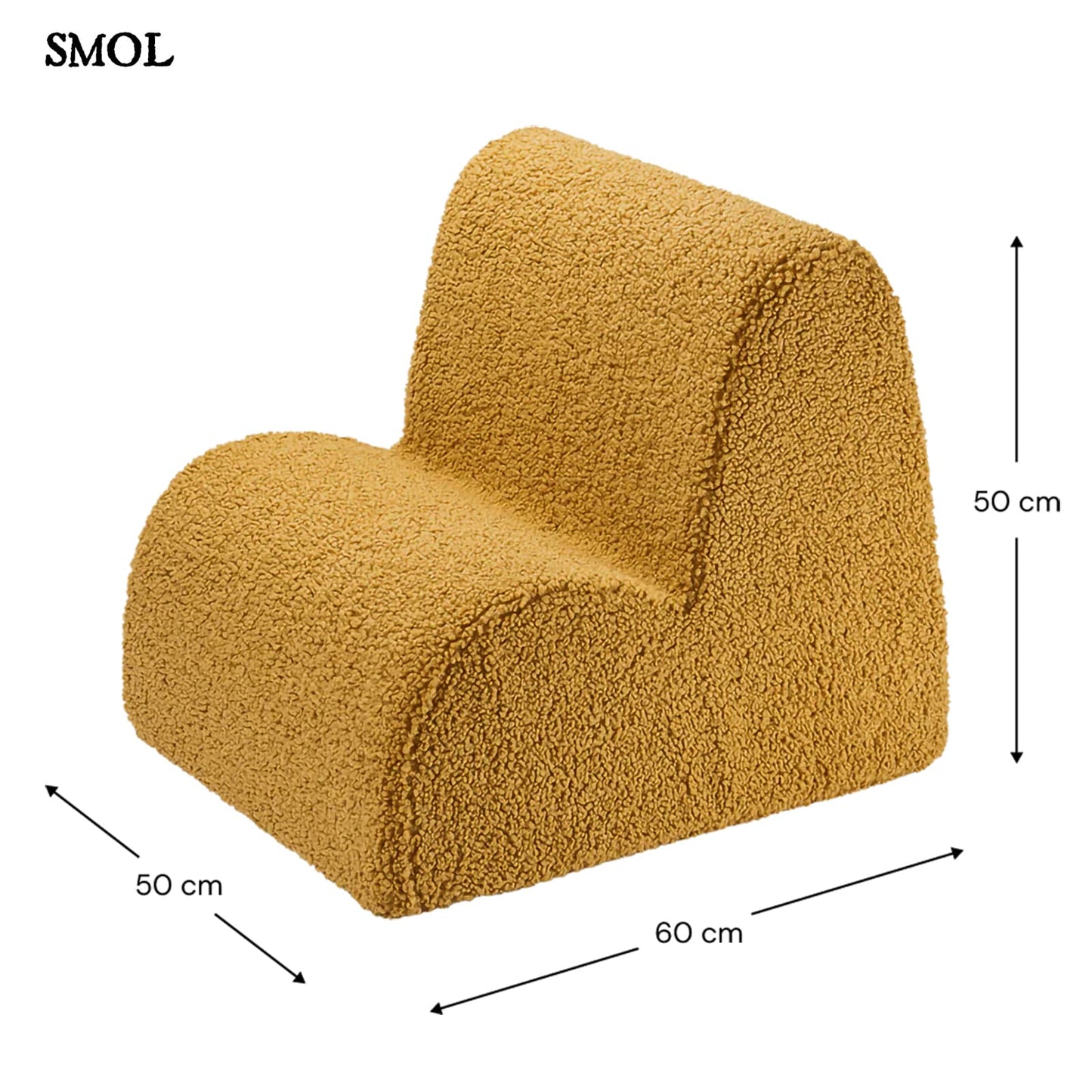 Gyerek felhőfotel | MAPLE, felhő alakú, teddy gyerekfotel - SMOL - méretekkel