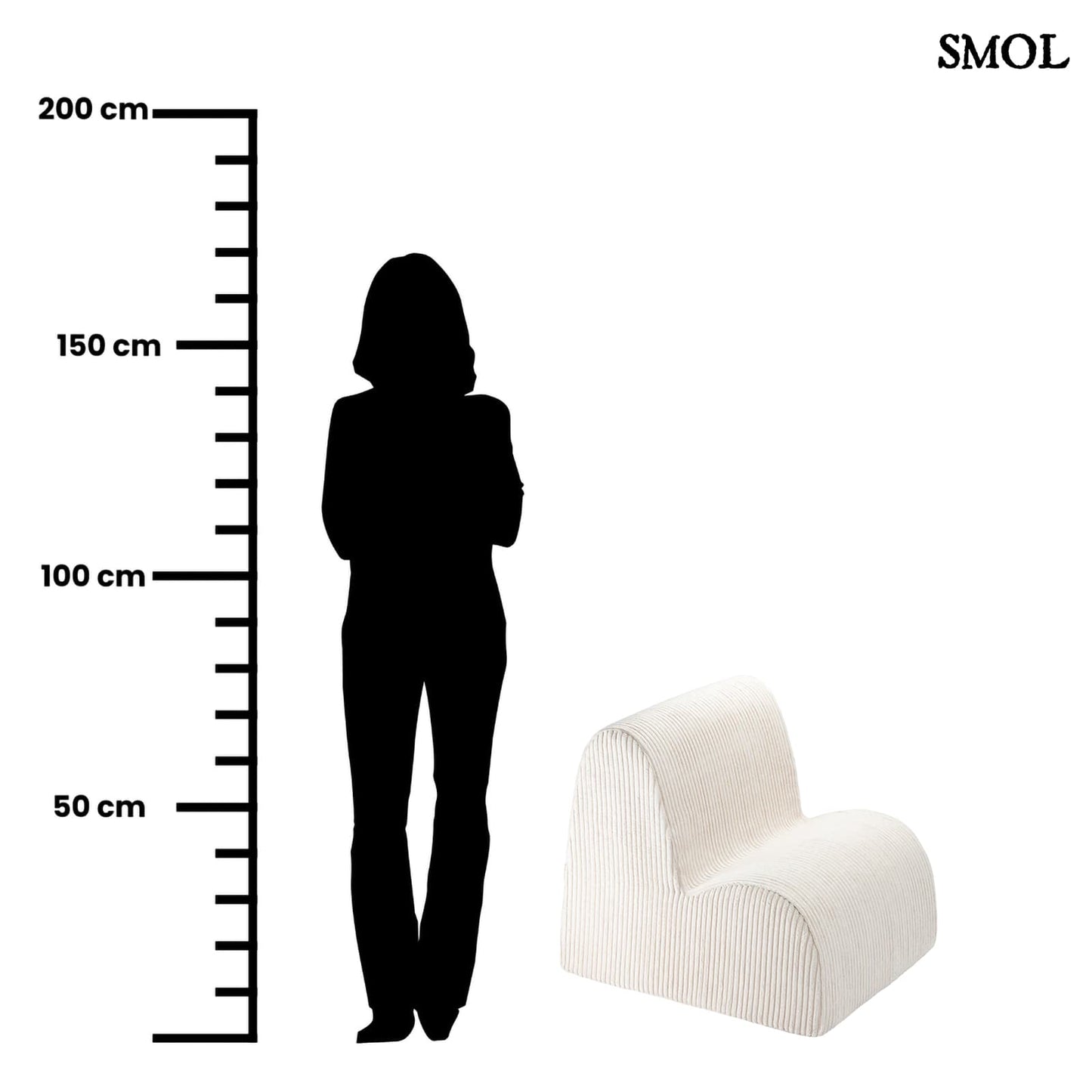 Gyerek felhőfotel | MARSHMALLOW, felhő alakú, kordbársony gyerekfotel - SMOL - méretarányosan