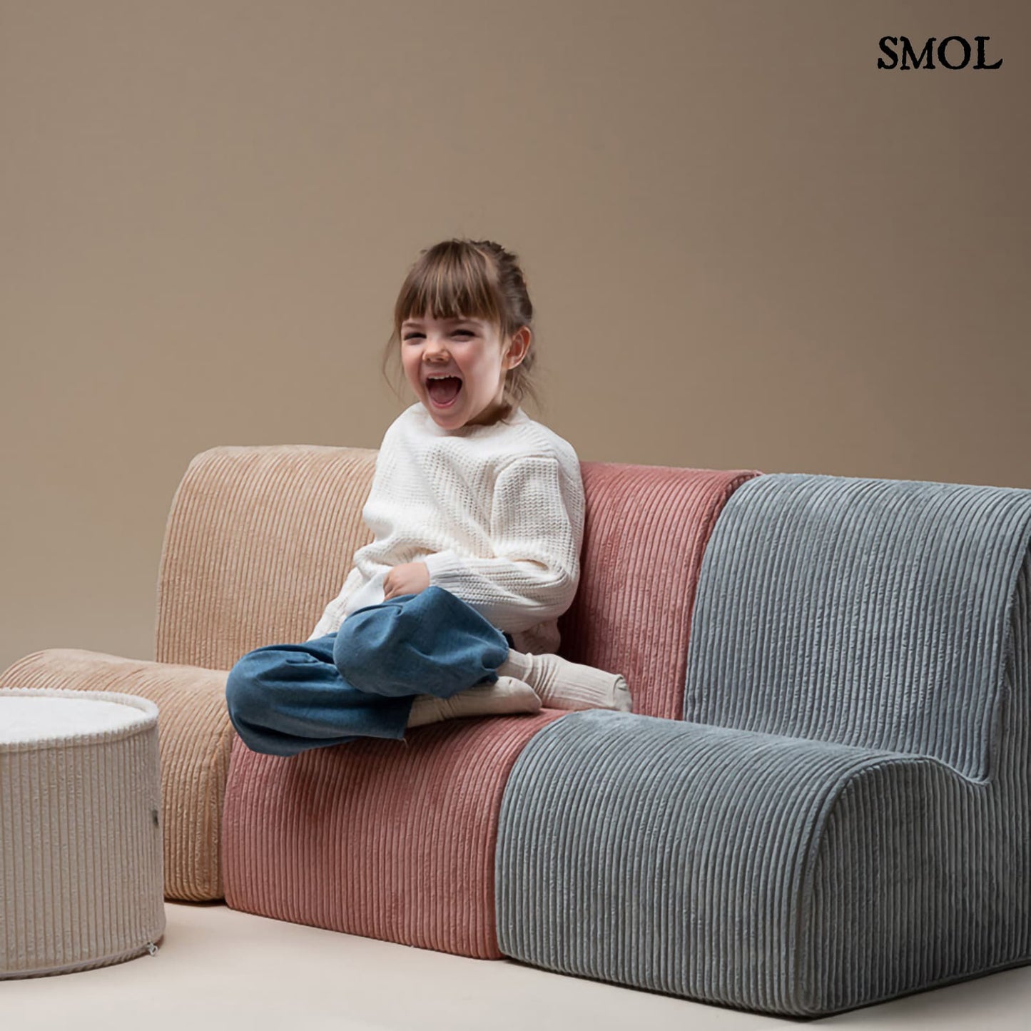 Gyerek felhőfotel | PINK MOUSSE felhő alakú, teddy anyagú gyerekfotel - SMOL - három színben