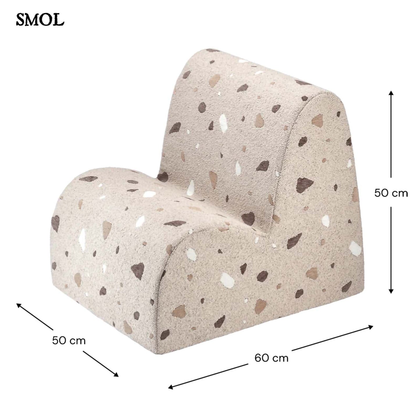 Gyerek felhőfotel | TERRAZZO SAND - SMOL - méretekkel