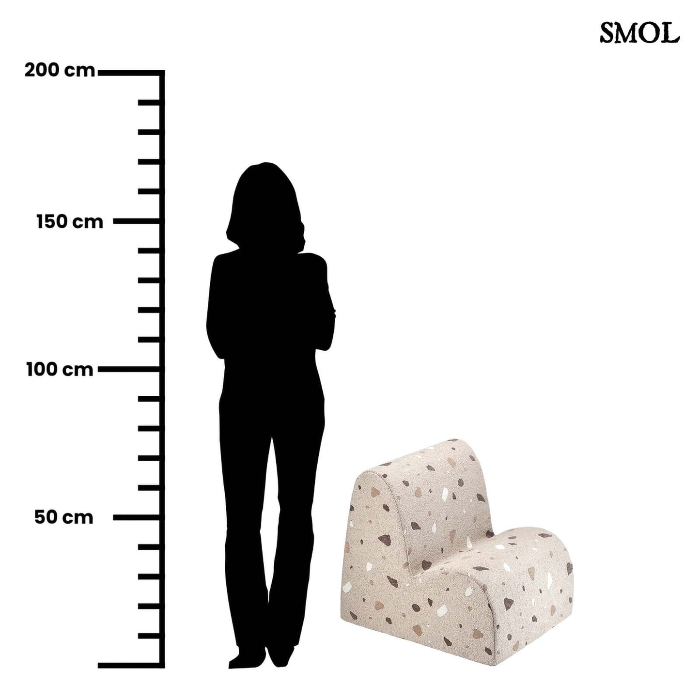 Gyerek felhőfotel | TERRAZZO SAND - SMOL - méretarányosan