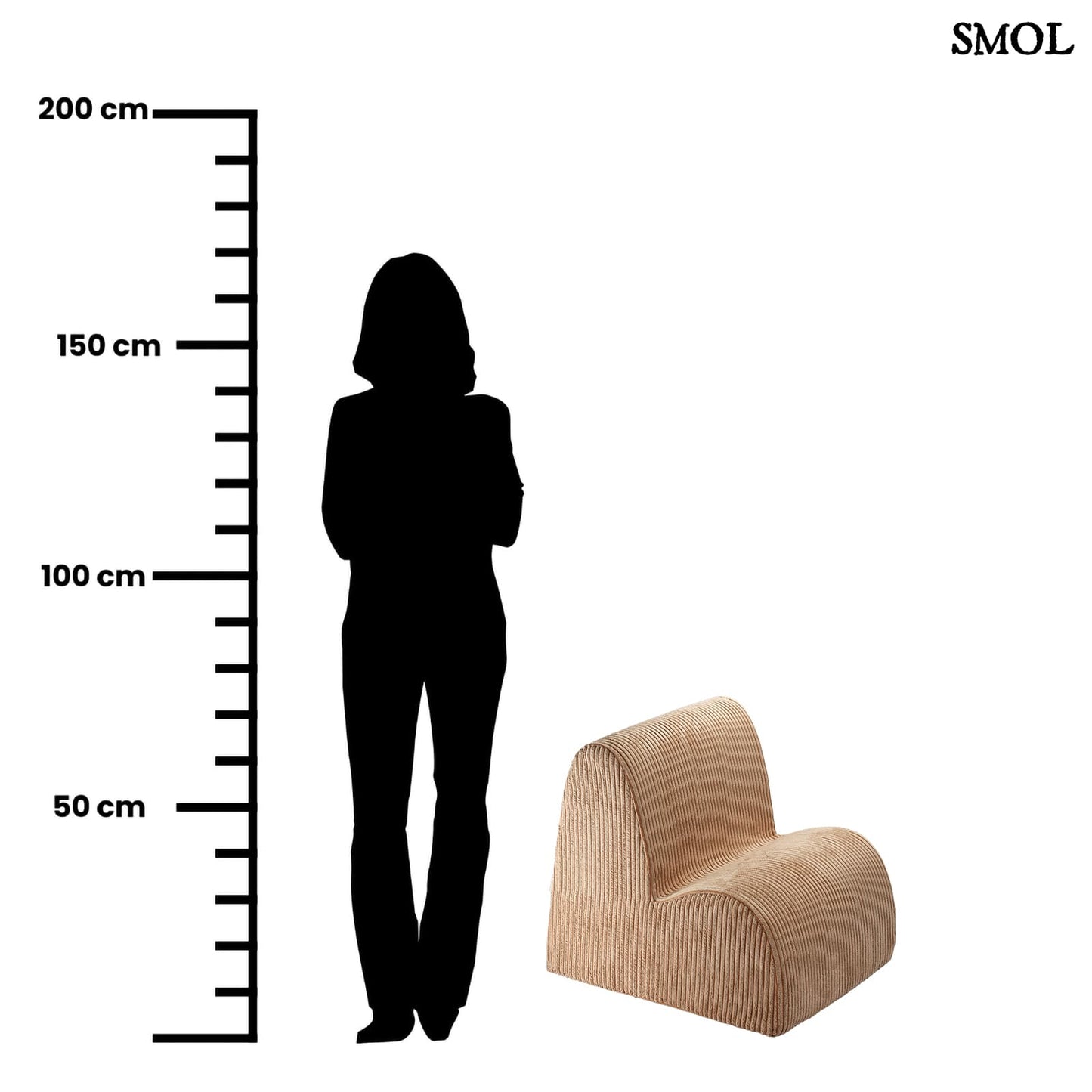 Gyerek felhőfotel | TOFFEE, felhő alakú, kordbársony gyerekfotel - SMOL - méretarányosan