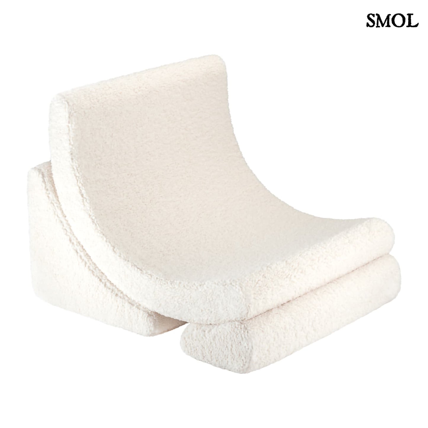 Gyerek holdfotel, 3 részes, moduláris | CREAM WHITE -SMOL - fehér háttérrel