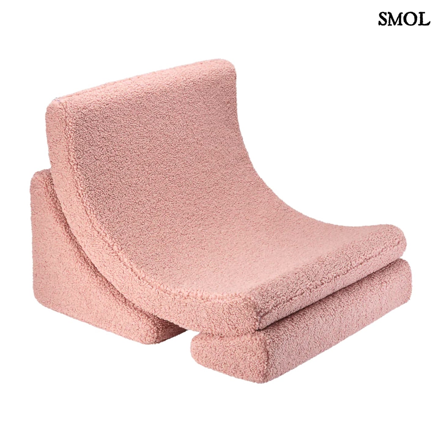 Gyerek holdfotel - 3 részes | GUAVA PINK, moduláris gyerekfotel - SMOL - fehér háttérrel