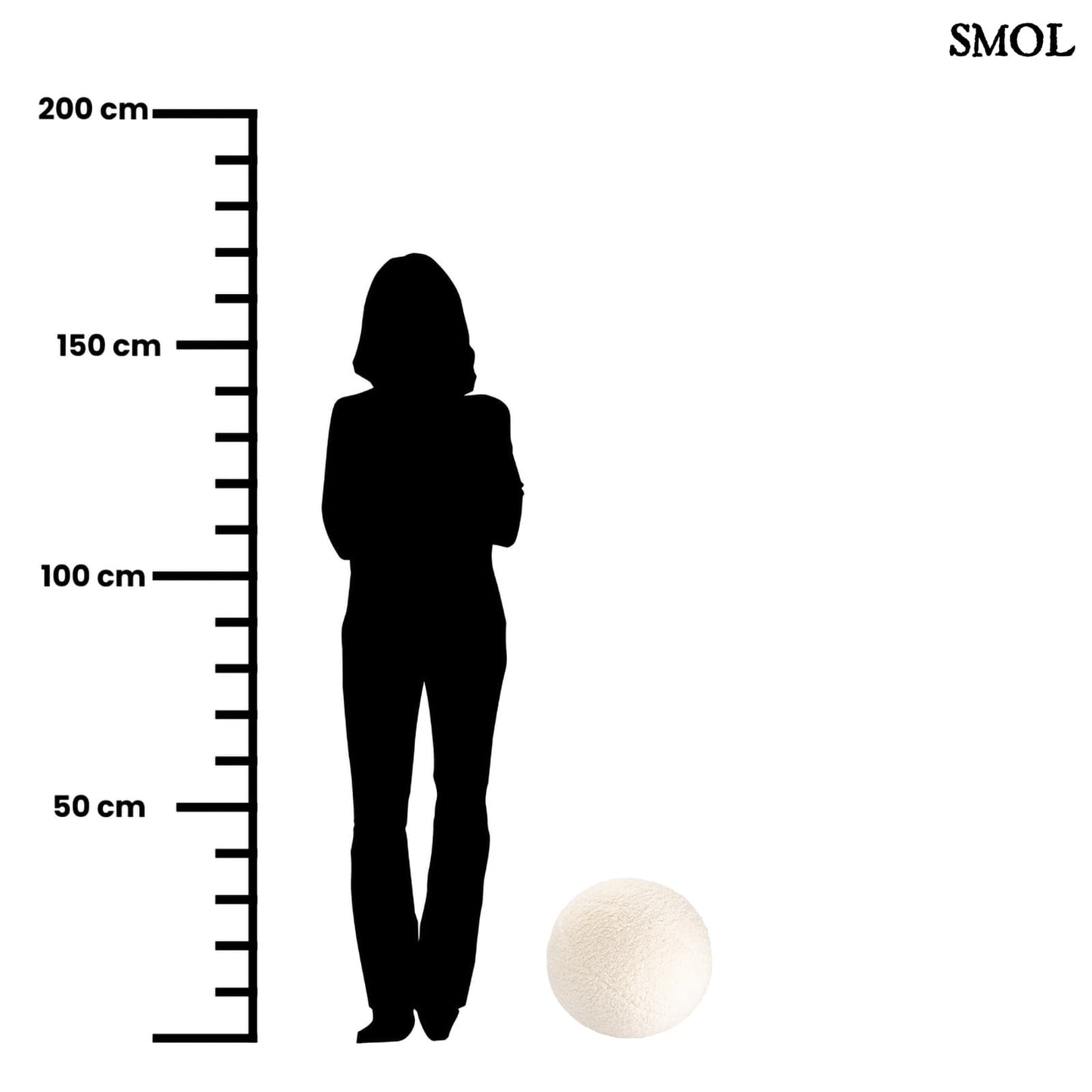 Gyerek labdapárna| CREAM WHITE, labda alakú gyerekpárna - SMOL - méretarányosan