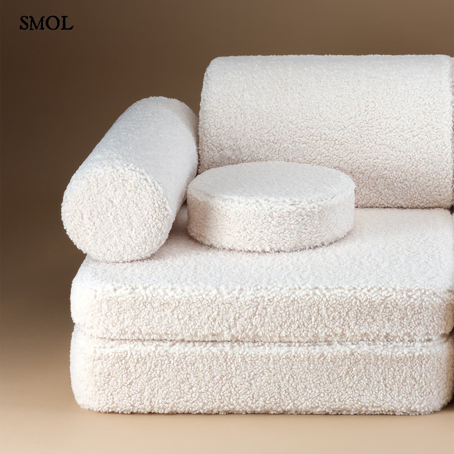Gyerekkanapé, 9 részes, moduláris | CREAM WHITE - SMOL - nagyítva