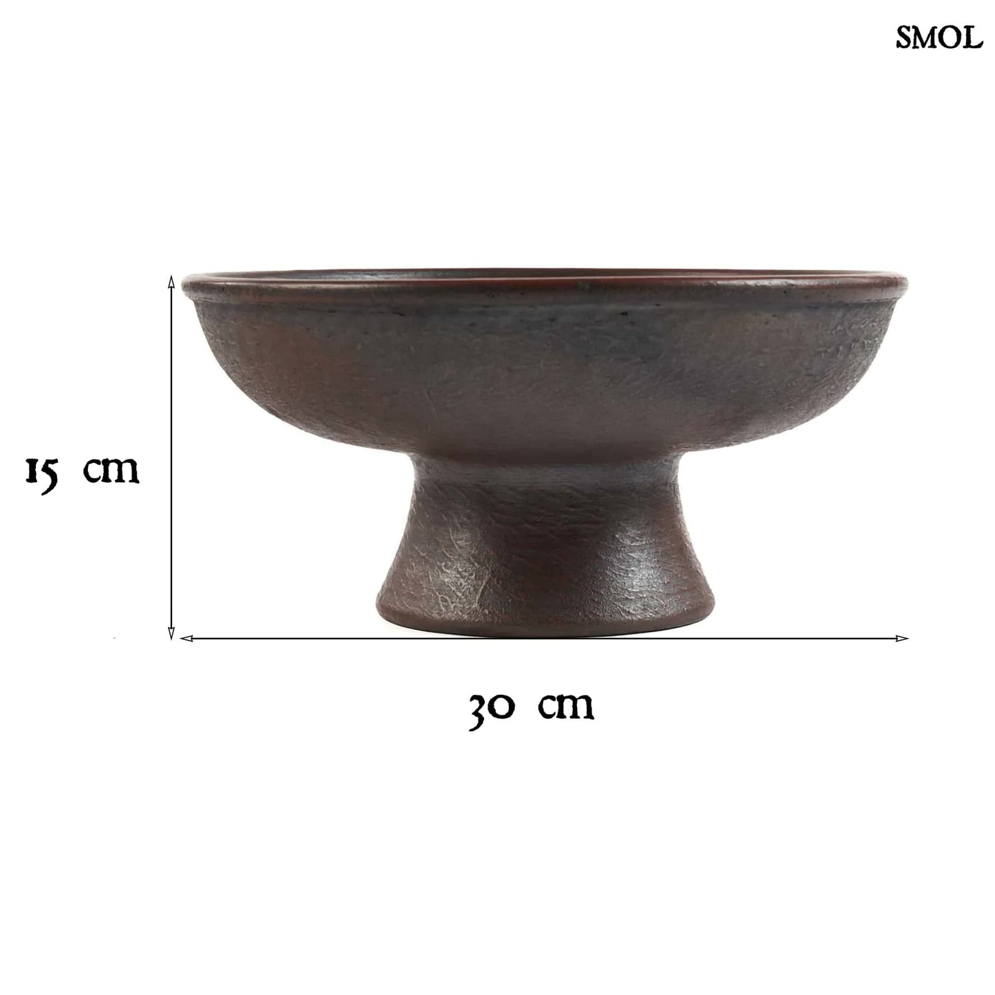 Gyümölcsöstál - terrakotta, 30 cm| ETHNIC FRUIT - smol.hu - méretekkel