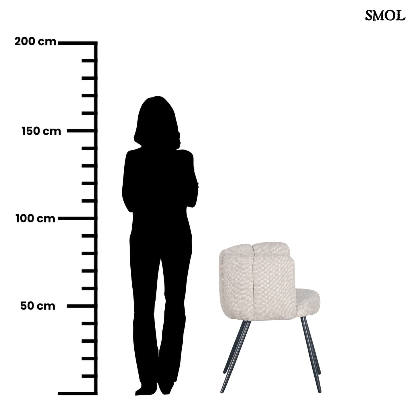 HIGH FIVE BEIGE, 2 db kárpitozott étkezőszék - smol.hu - méretarányosan