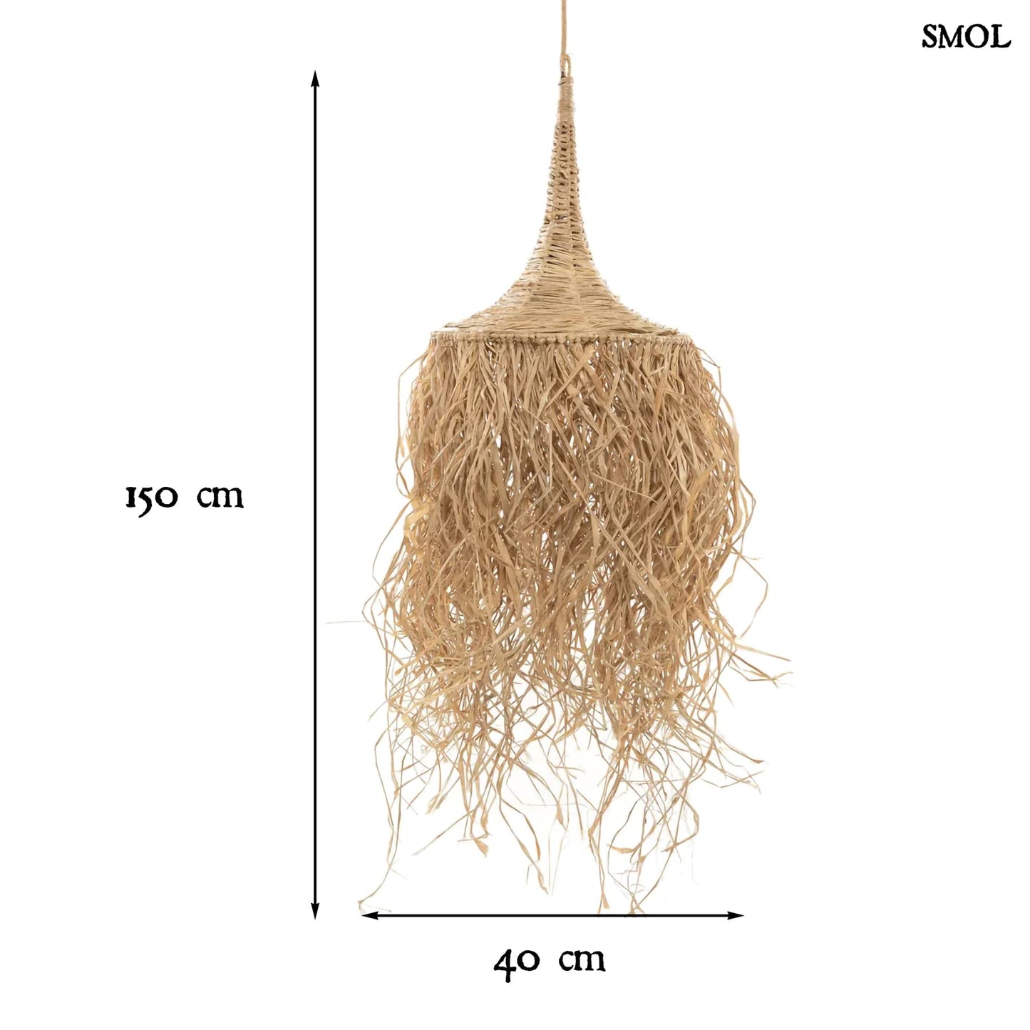 HONOLULU, természetes függőlámpaernyő, 150 cm - smol.hu - méretekkel