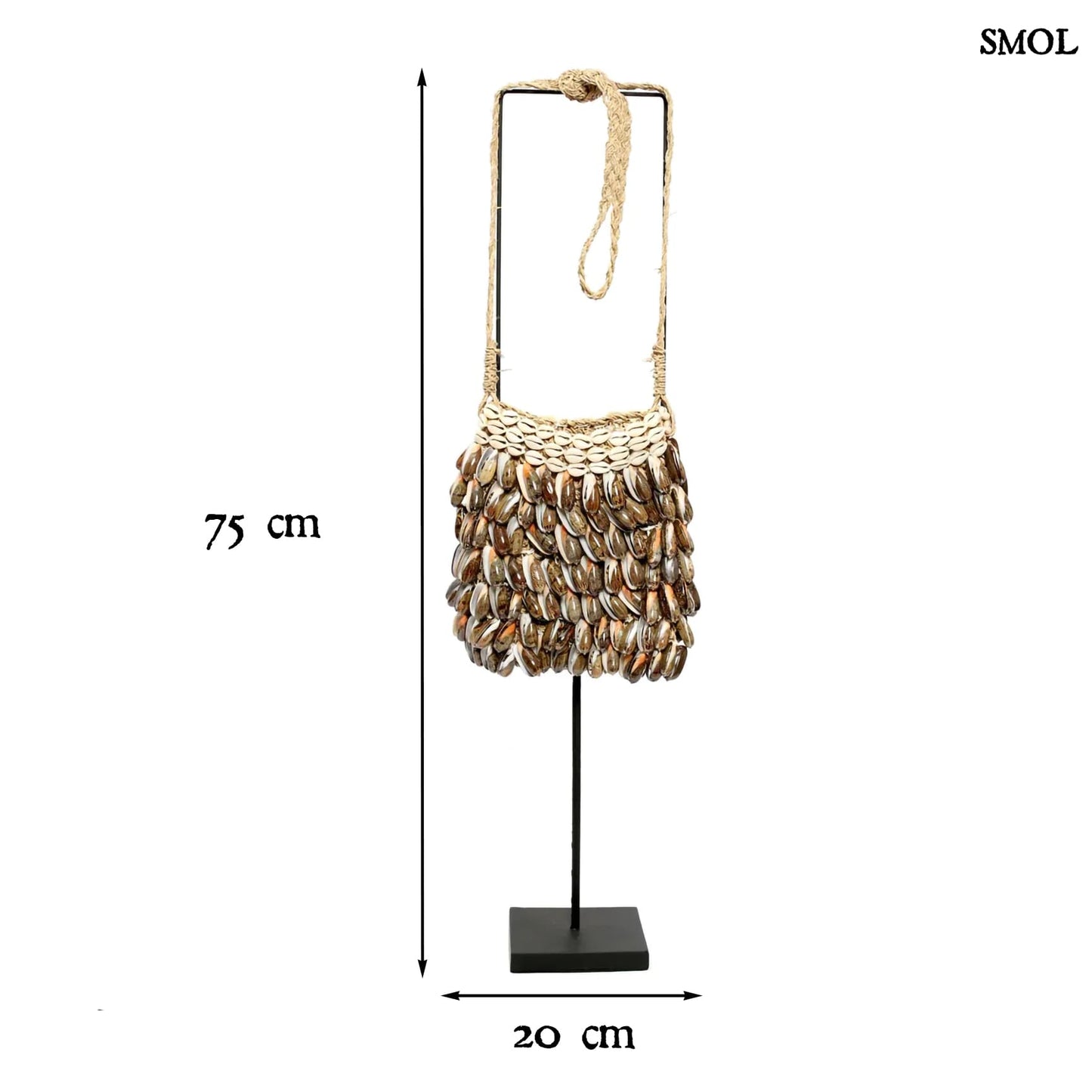 Kagylóval díszített táska tartón, 75 cm -SHELL PURSE - smol.hu - méretekkel