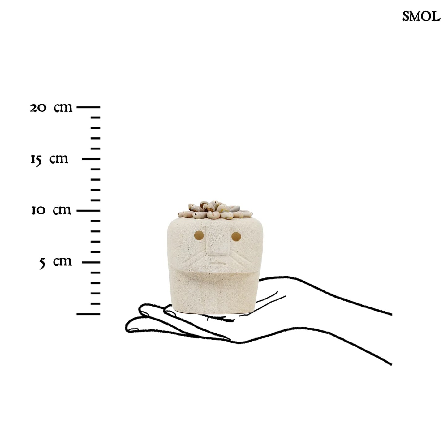 Kőszobor kagylókkal - natúr, 11 cm | SUMBA37 - smol.hu - méretarányosan