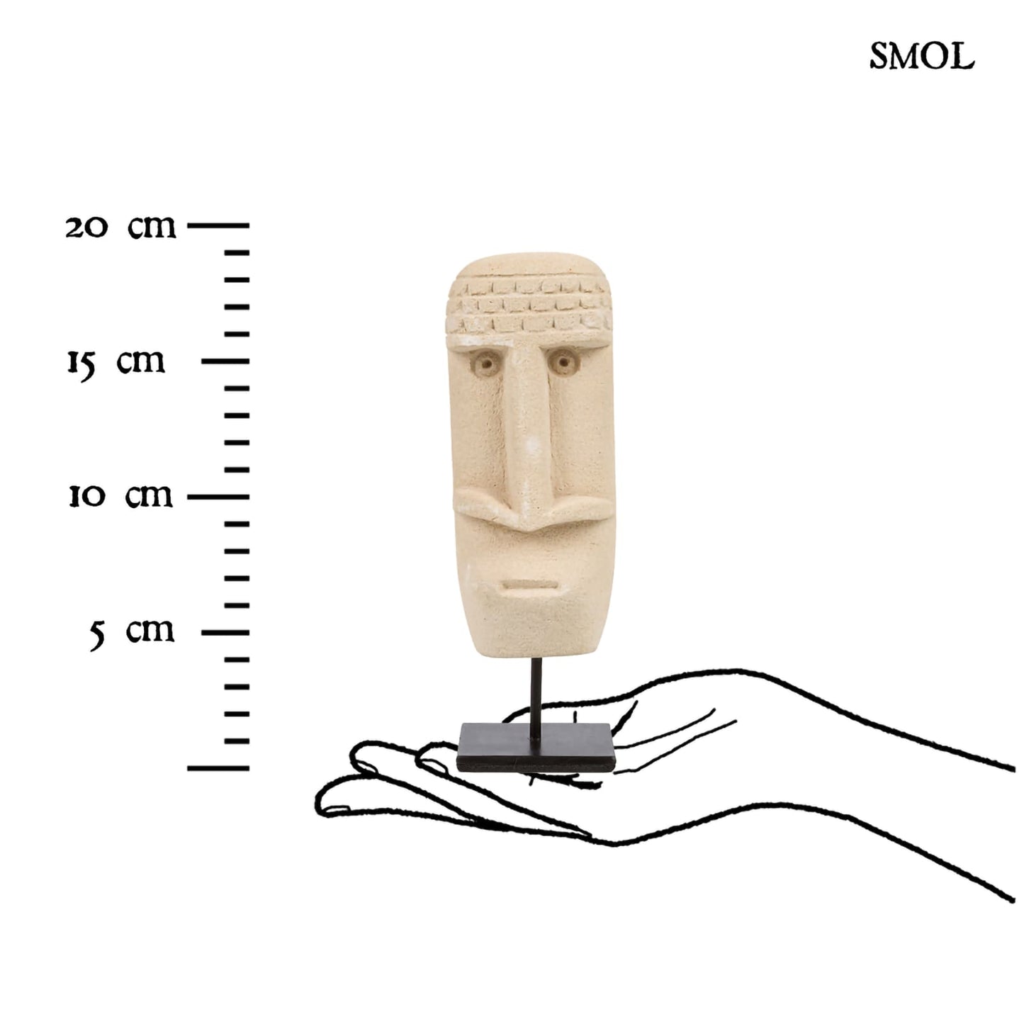 Kőszobor tartón - natúr, 19 cm | SUMBA21 - smol.hu - méretarányosan