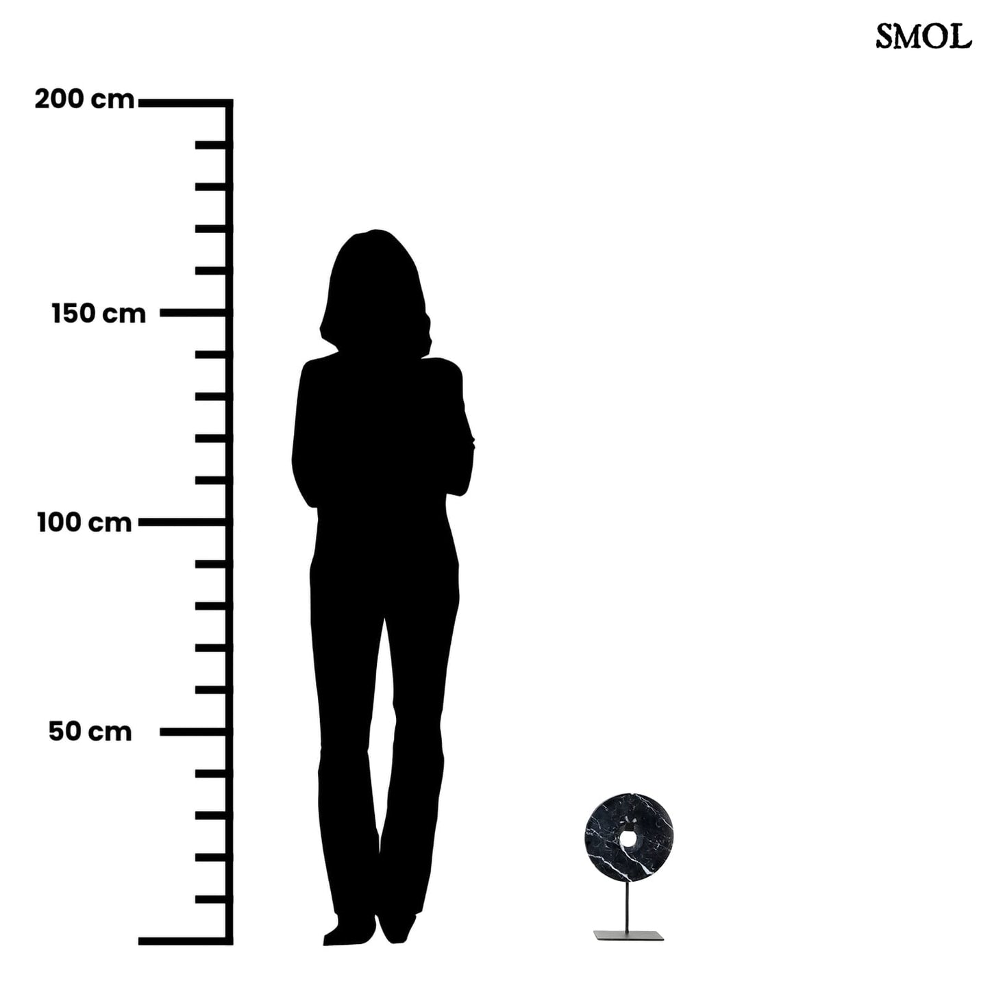 Márványkorong asztali dekoráció, 35 cm | MARBLE DISC BLACK - smol.hu - méretarányosan