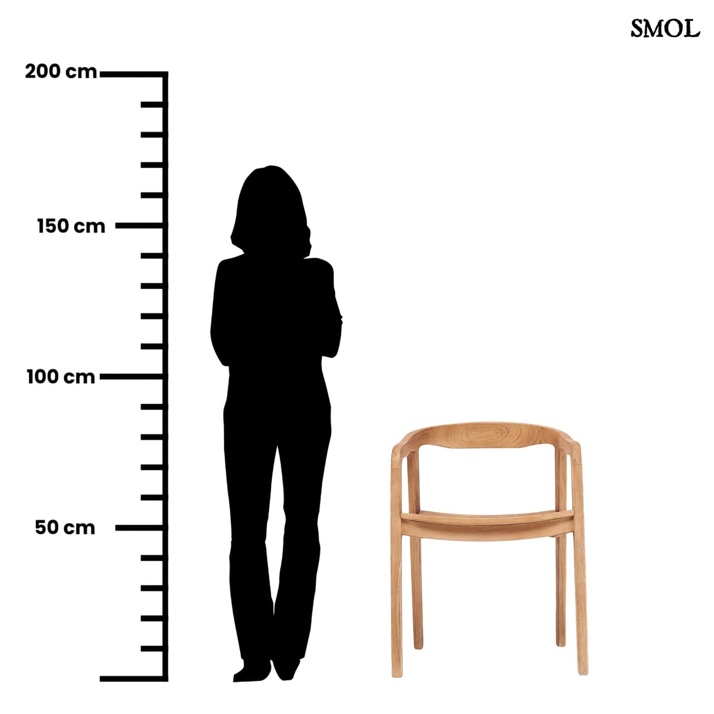 NIHI WATU, teakfa étkezőszék, 74 cm - smol.hu - méretarányosan