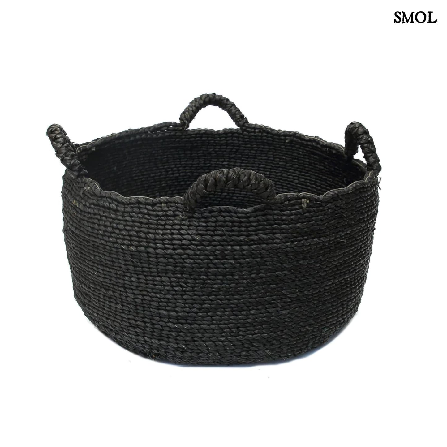 QUATRE MAINS ,fekete, 4 füles kosár, ⌀45 cm - smol.hu - fehér háttérrel
