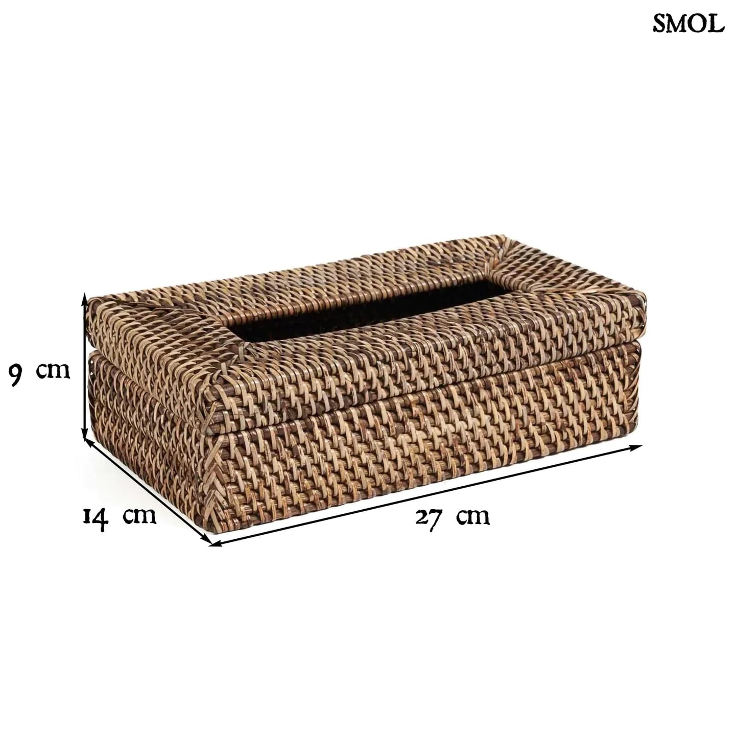 RATTAN CLASSIC, zsebkendőtartó, 27 cm - smol.hu - méretekkel