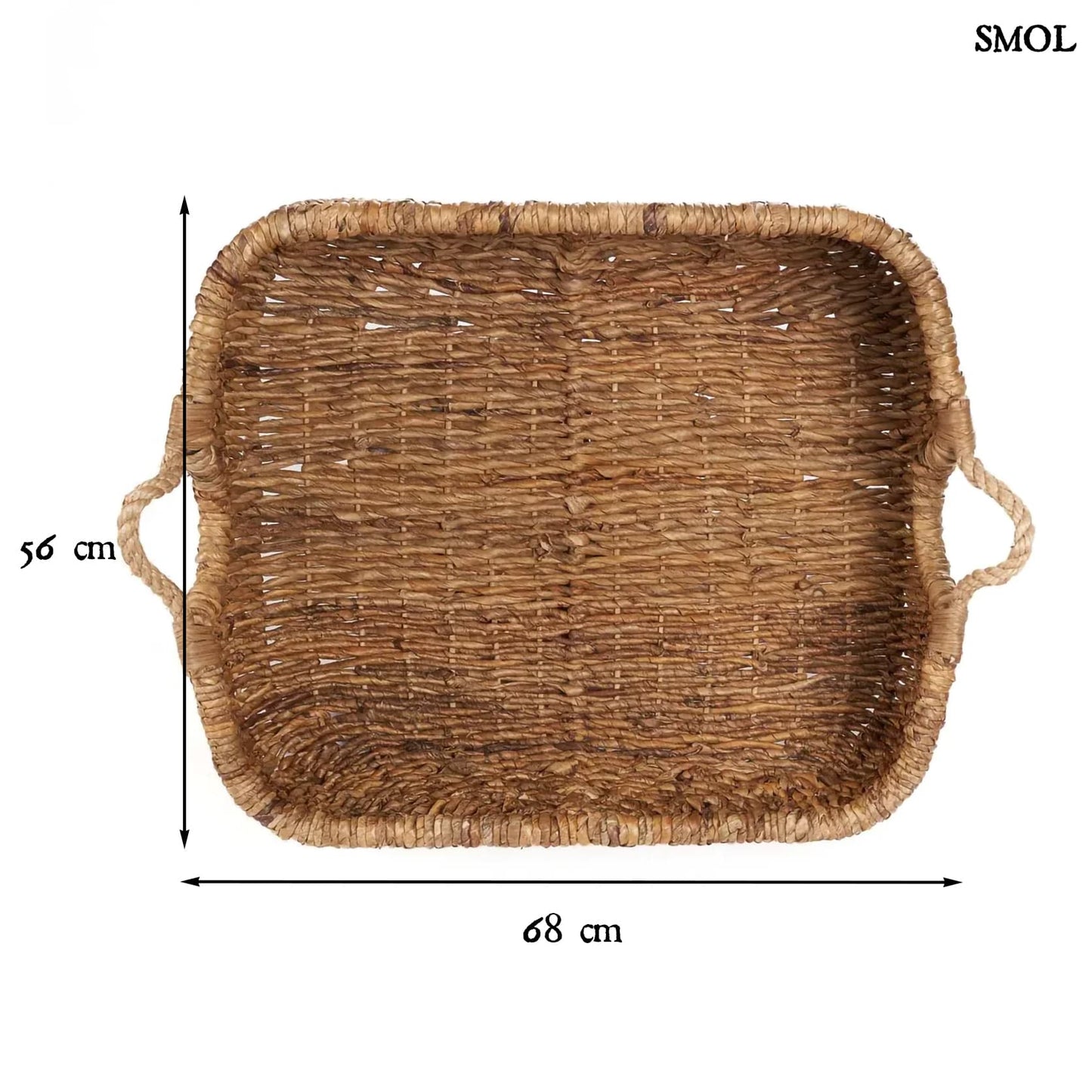 RAYAH, nagyméretű, banánlevél tárolókosár, 68 cm - smol.hu - méretekkel