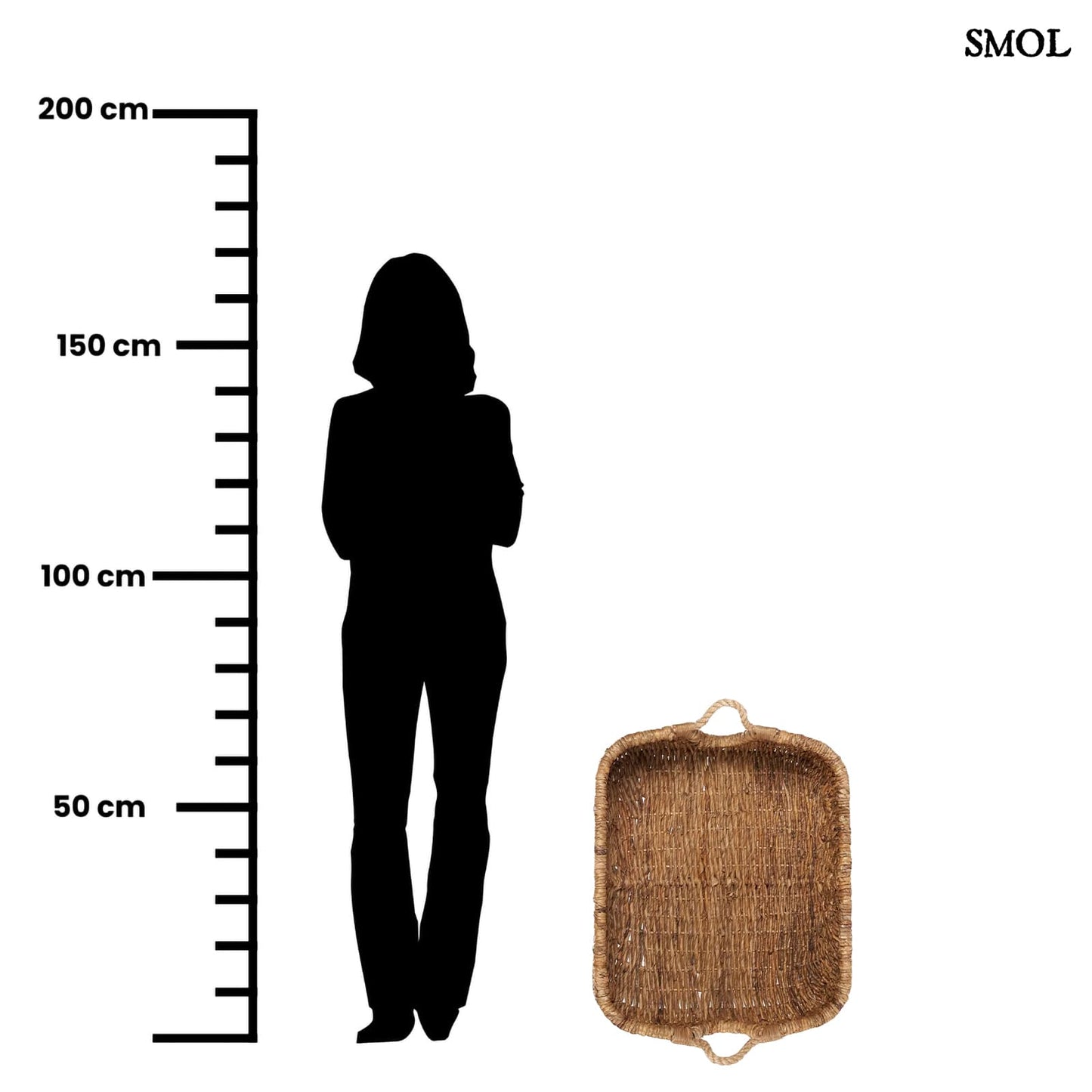 RAYAH, nagyméretű, banánlevél tárolókosár, 68 cm - smol.hu - méretrányosan