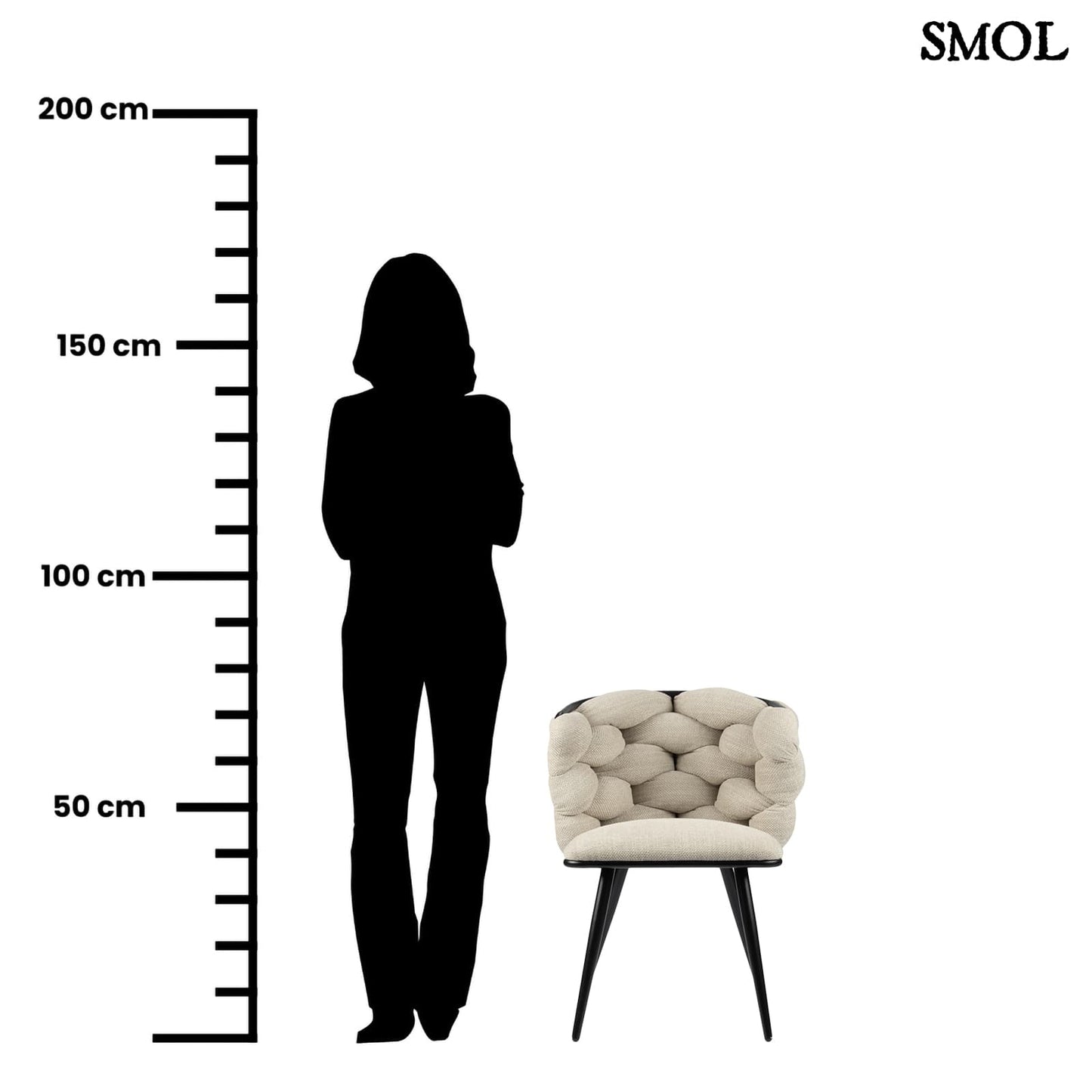 ROCK BEIGE, 2 db kárpitozott étkezőszék - smol.hu - méretarányosan