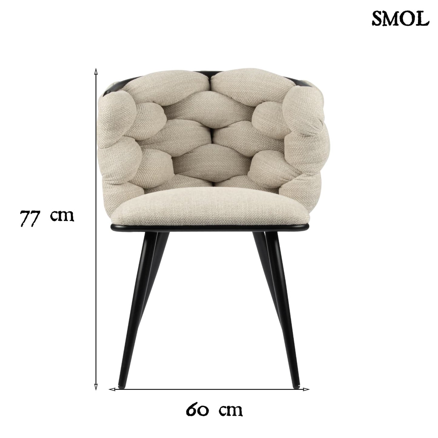 ROCK BEIGE, 2 db kárpitozott étkezőszék - smol.hu - méretekkel