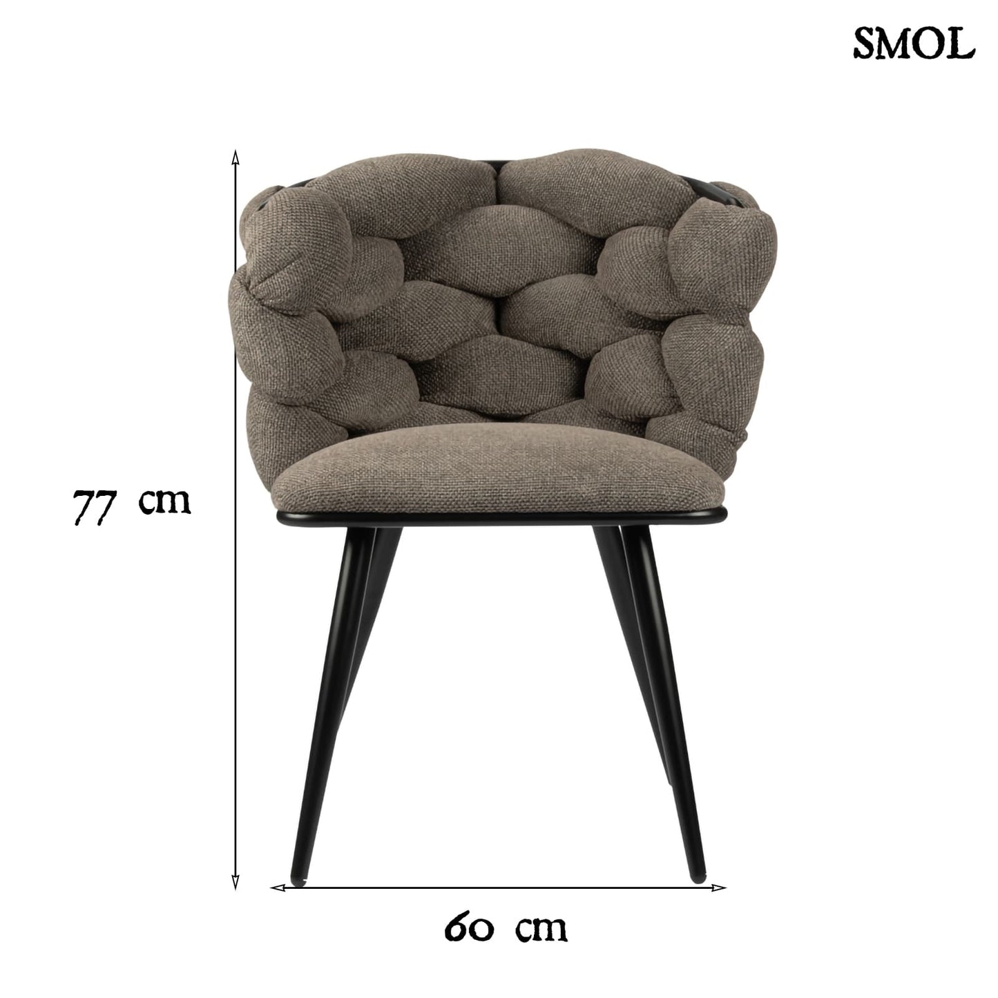 ROCK TAUPE, 2 db kárpitozott étkezőszék - smol.hu - méretekkel