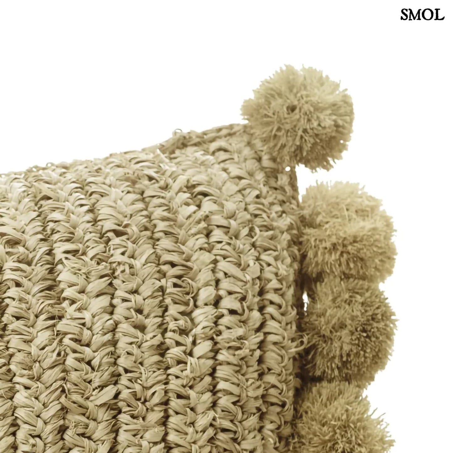 Raffia Díszpárna Pomponnal, 50x30| SANUR - smol.hu - nagyítva