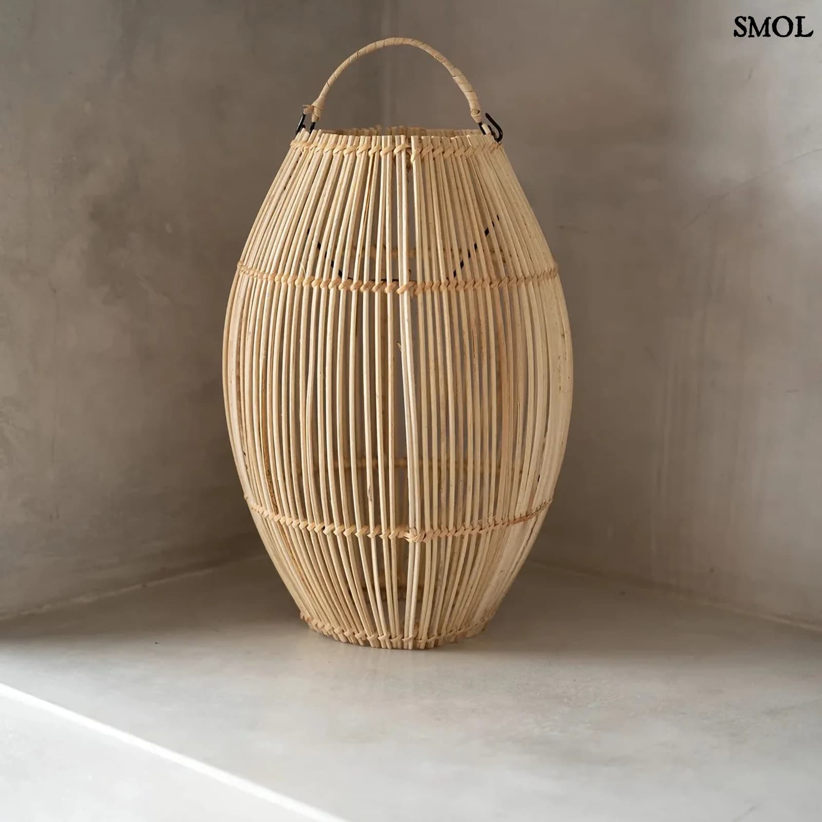 Rattan Függőlámpa – Natúr, S | ZURI | SMOL - állólámpaként