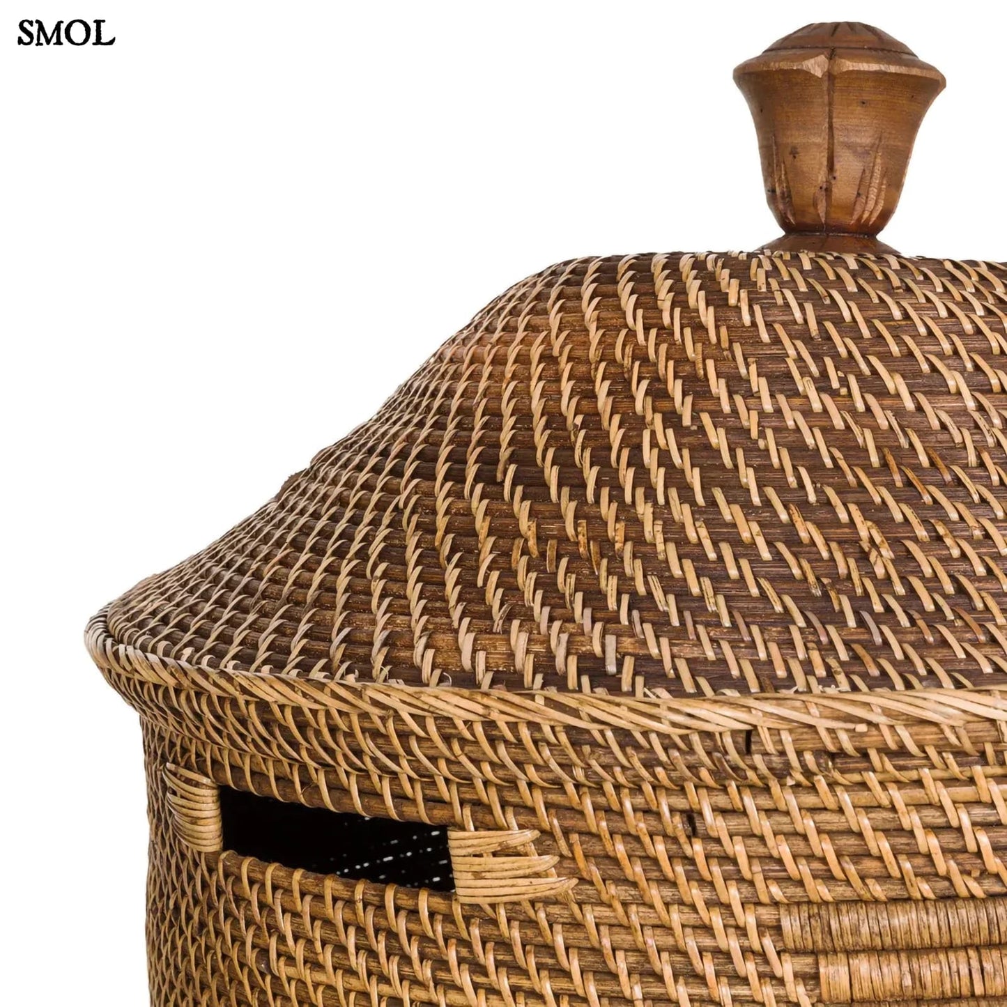 Rattan Tárolókosár fedéllel, 90 cm | COLONIAL LAUNDRY | SMOL - fedél nagyítva
