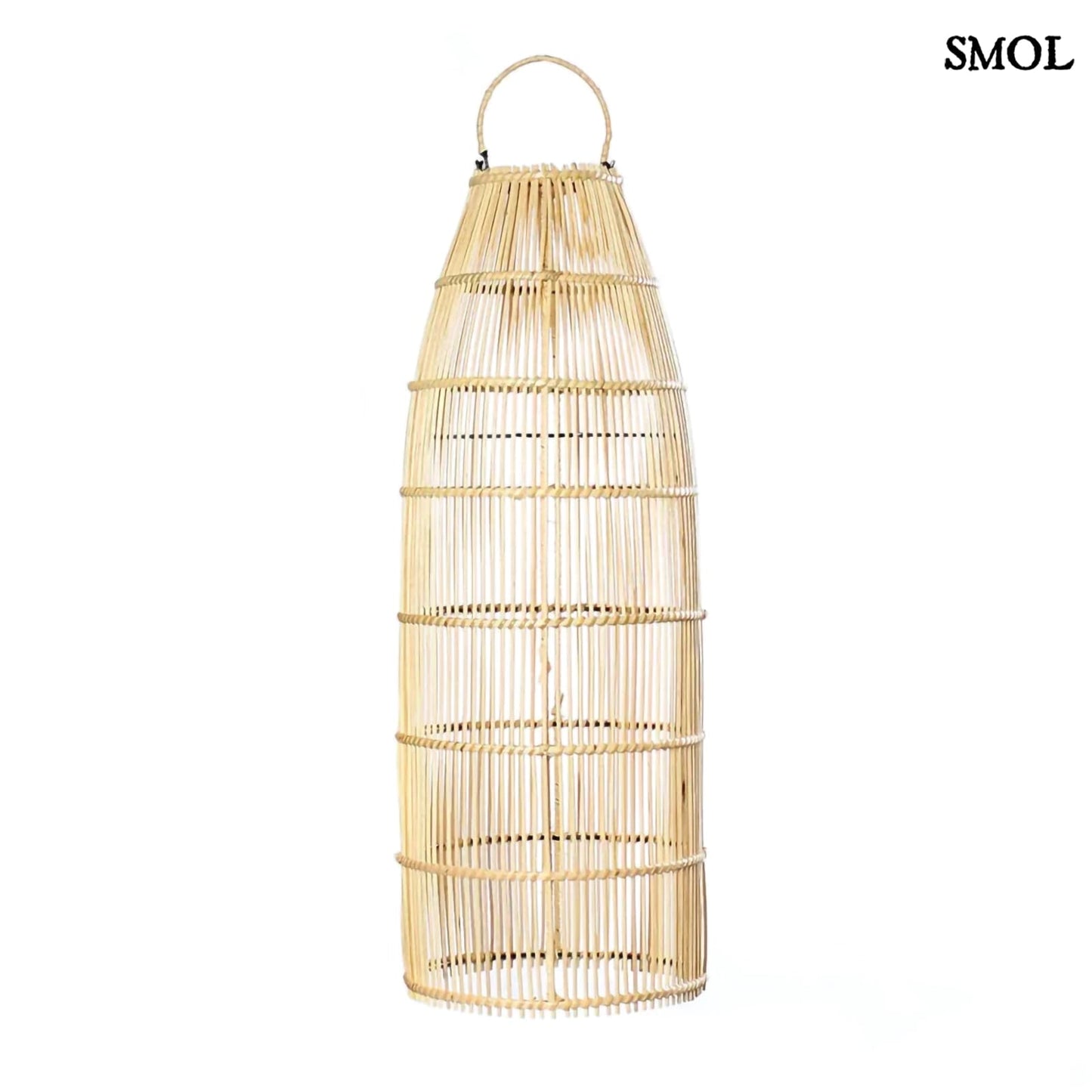 Rattan függőlámpaernyő, 62 cm | FISH TRAP | SMOL - állólámpaként