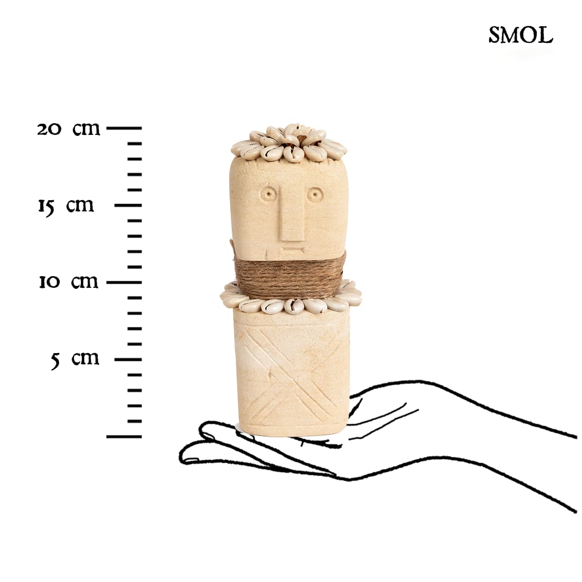 SAKTI, kőszobor kagylókkal, 20 cm - smol.hu