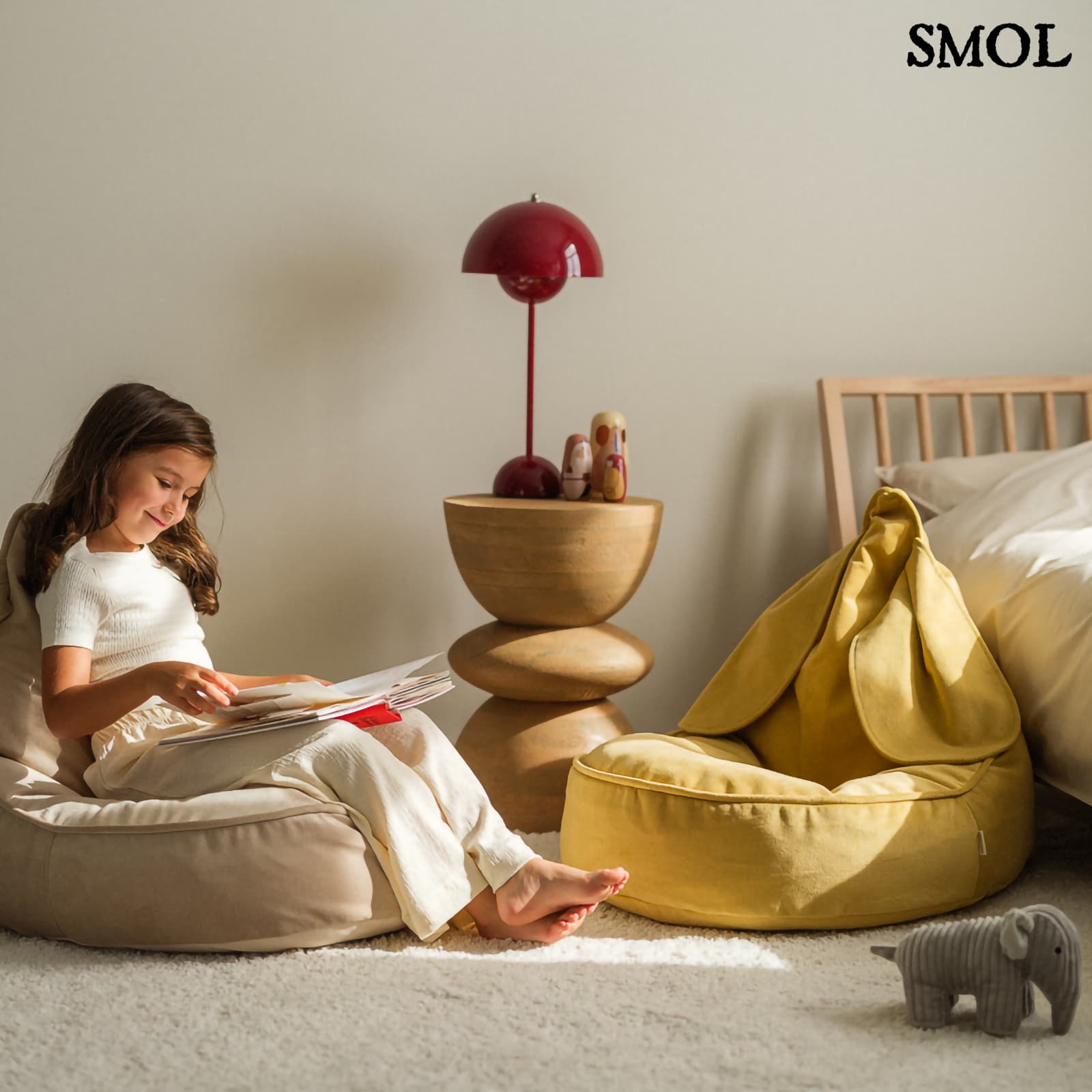 SALTED CARAMEL, nyuszifüles, gyerek babzsákfotel, 75x60x60 - smol.hu