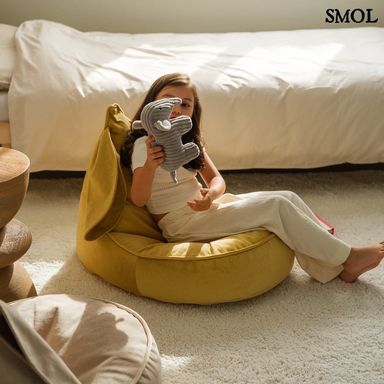 SALTED CARAMEL, nyuszifüles, gyerek babzsákfotel, 75x60x60 - smol.hu